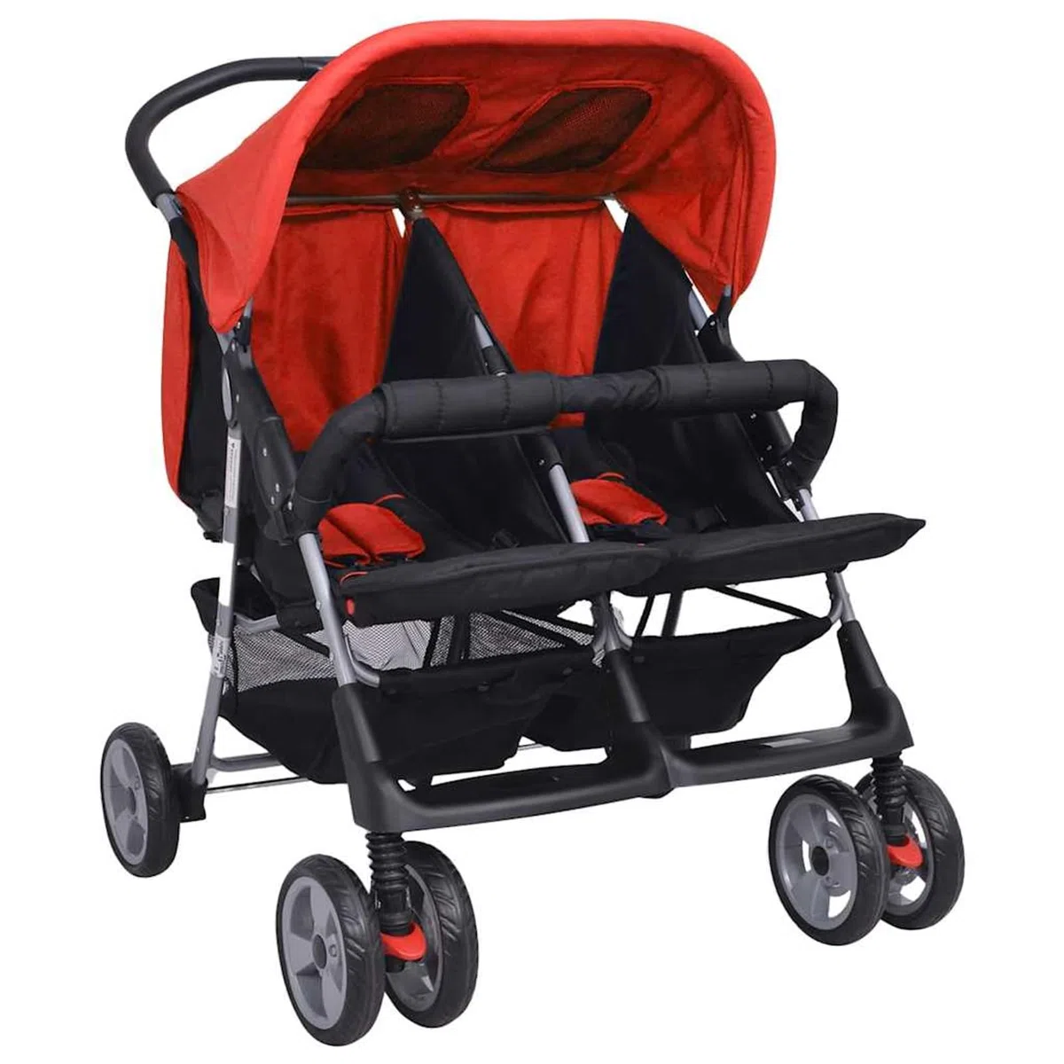 Gecheer Bettlaken 60 x 120 cm, Spannbettlaken für Babys, 60 x 120 cm, Kinderwagen, Stahl, Rot und Schwarz