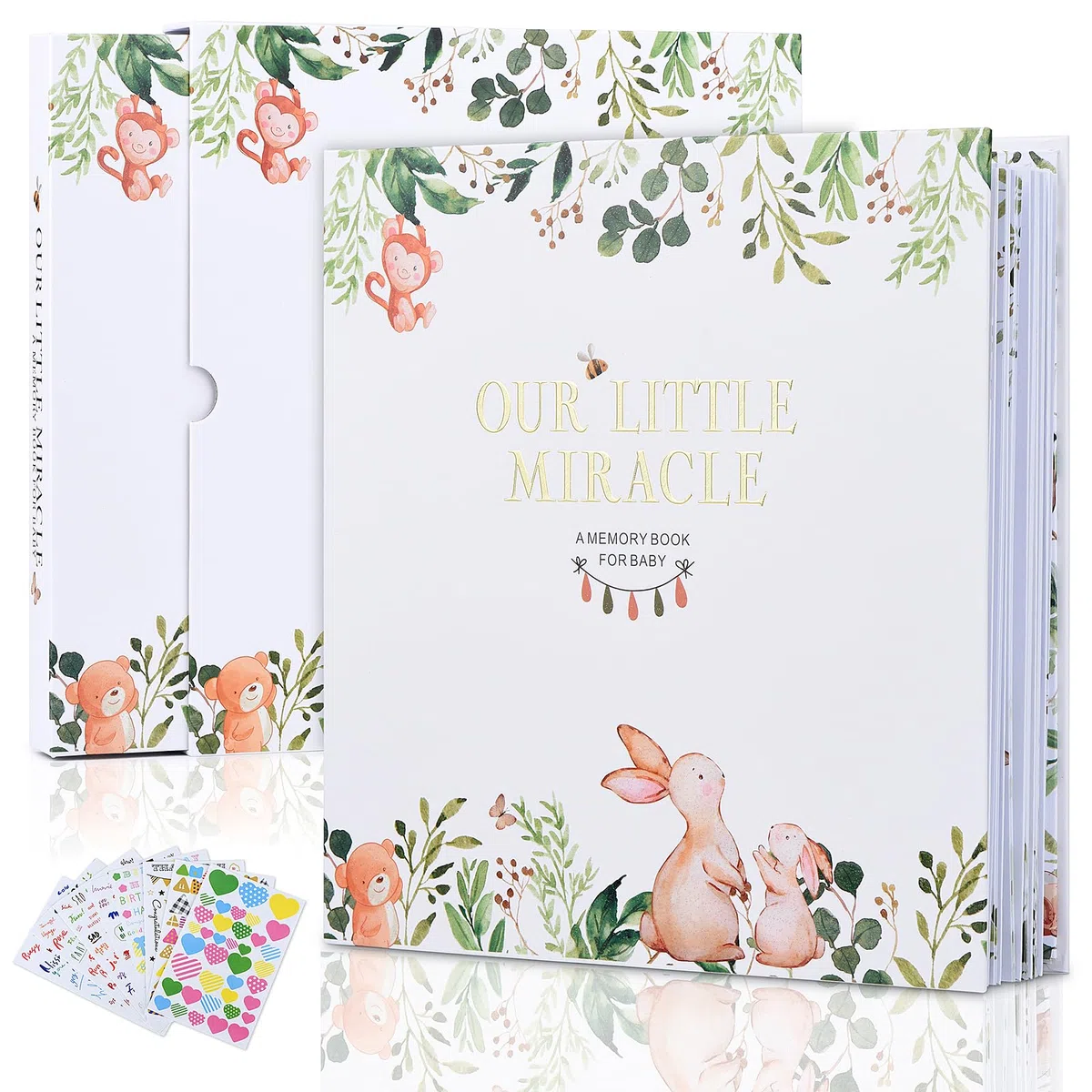Baby-Erinnerungsbuch – Unser kleines Wunder, 248 Seiten, farbig, Erinnerungs-Tagebuch für die ersten fünf Jahre, Unisex-Baby-Scrapbook, Aufzeichnungsbuch für frischgebackene Eltern, ideales Geschenk