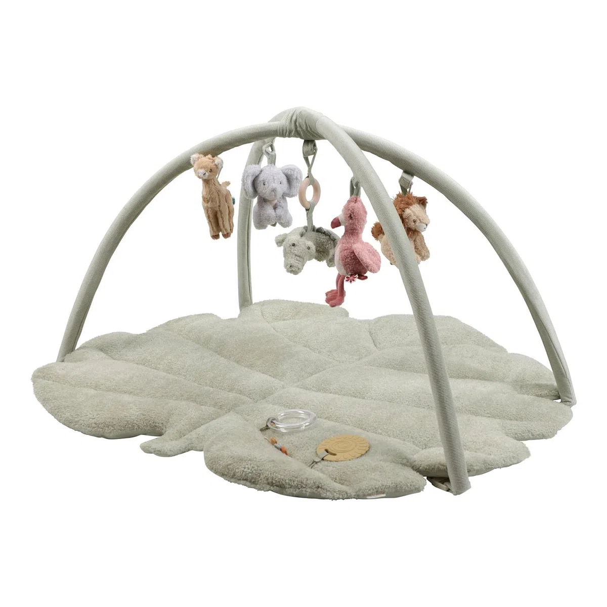 Little Dutch Krabbeldecke mit Spielbogen - Spieldecke - Activity Matte - Unisex - für Babys ab der Geburt - Safari Friends - grün