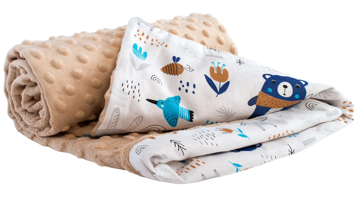 Medi Partners Einschlagdecke 100% Baumwolle 85x85cm Kuscheldecke & Krabbeldecke 100% Baumwolle 75x100cm doppelseitig multifunktional Minky Kuscheldecke