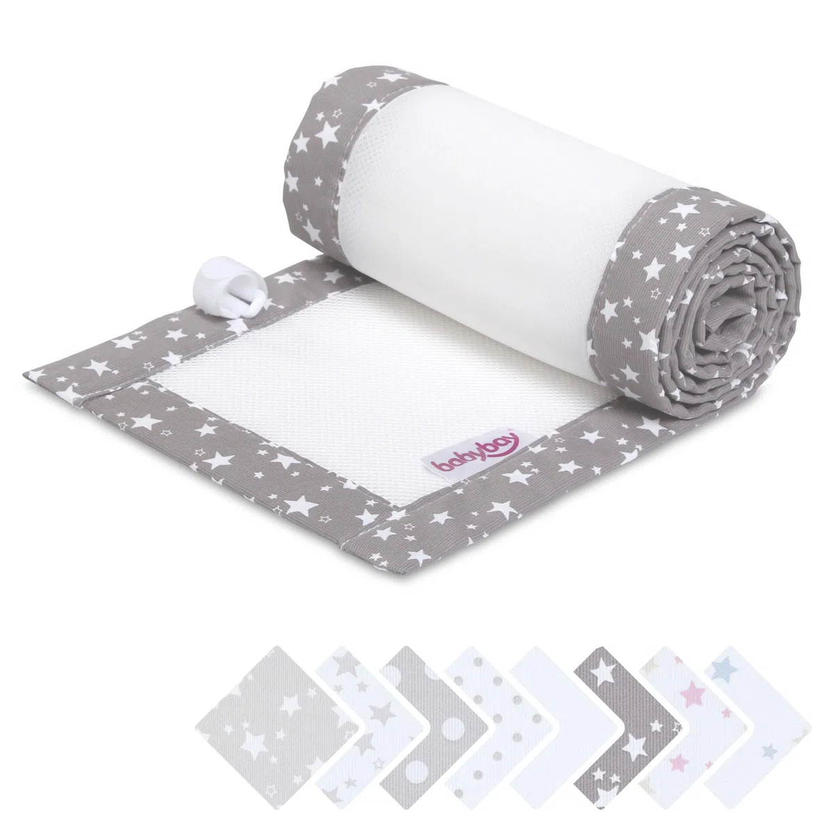 babybay Nestchen 3D Mesh-Piqué passend für Modell Boxspring XXL, taupe Sterne weiß