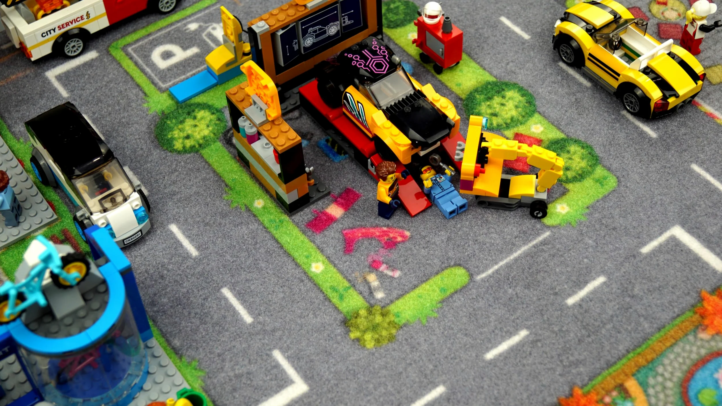 HuggyPlay Spielteppich City Kinderteppich 90 x 150 cm