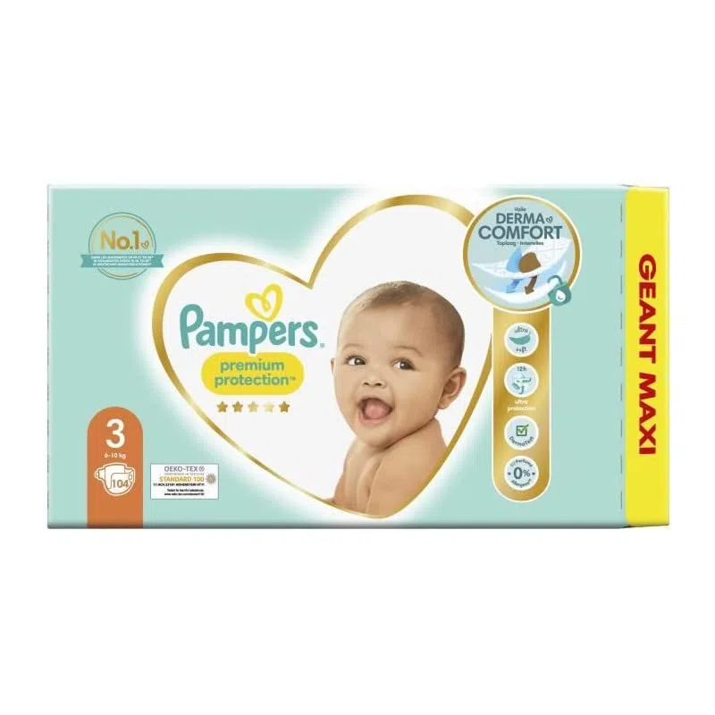 PAMPERS Premium Protection Taille 3 - 104 Couches