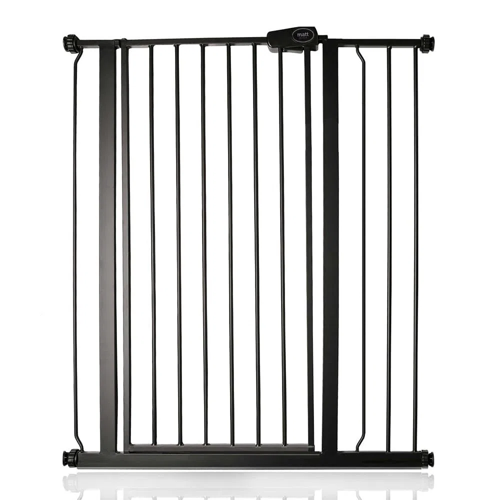 Bettacare Extra Hohes Sicherheitsgitter für Kinder und Hunde, 87.9cm - 95.5cm, Mattschwarz, Extra Hohes Babygitter von 104cm Höhe, Druckmontage-Sicherheitsgitter für Treppen