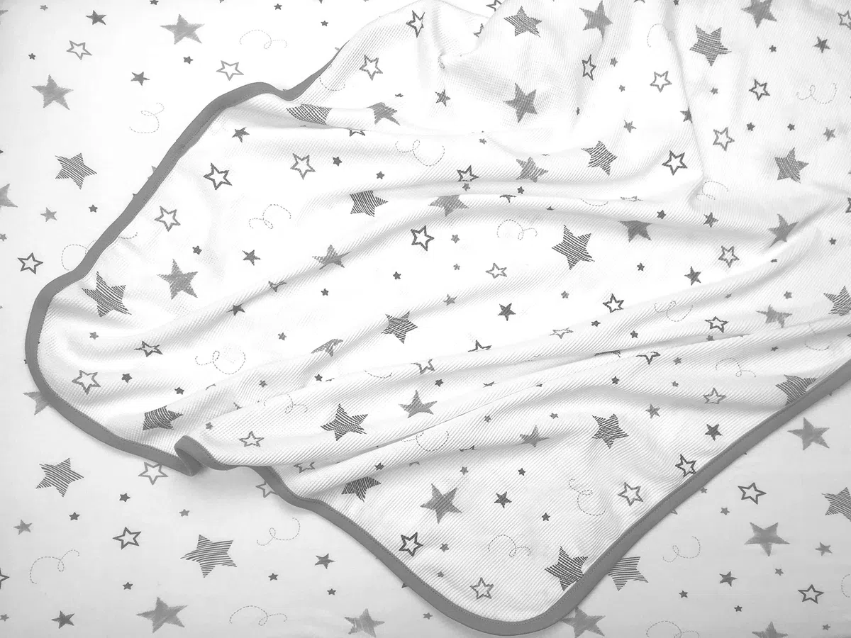 American Baby Company 30 x 40 Pulgadas, Suave 100% algodón Natural, Manta térmica/Waffle, súper Estrellas, Suave y Transpirable, para niños y niñas