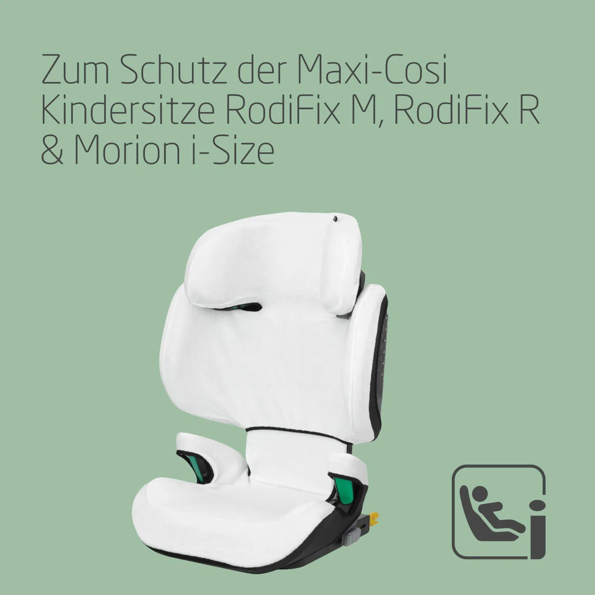 Maxi-Cosi Autositzbezug aus Bio-Baumwolle für RodiFix M i-Size/RodiFix R i-Size, Babyschalenbezug, Weich, Atmungsaktiv, Feuchtigkeitsabsorbierend, Waschmaschinenfest, Natural White