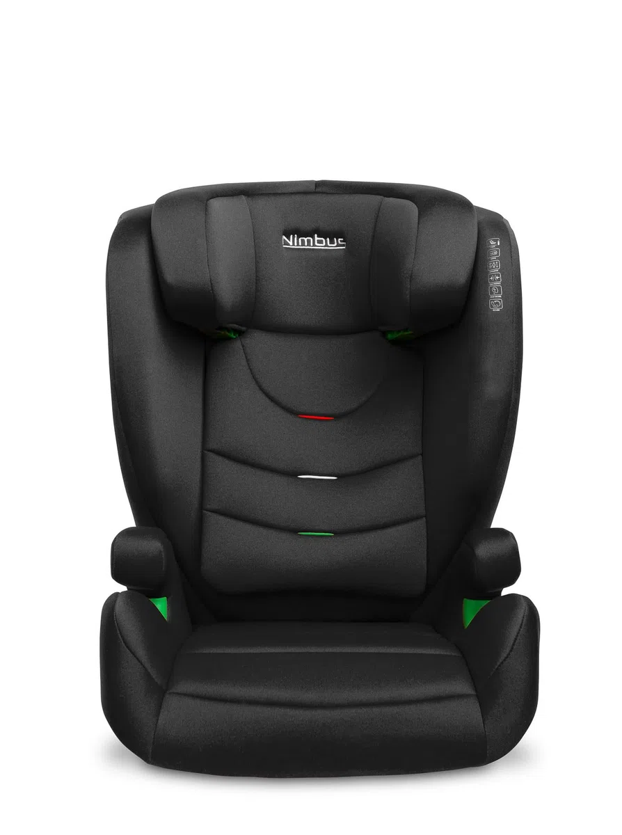 CARETERO Nimbus Kinderautositz für Babys mit einer Höhe von 100 bis 150 cm - iSize Standard und ECE R129 - ISOFIX System - Vorderer Einbau - 11-stufige Kopfstützenverstellung - Schwarz