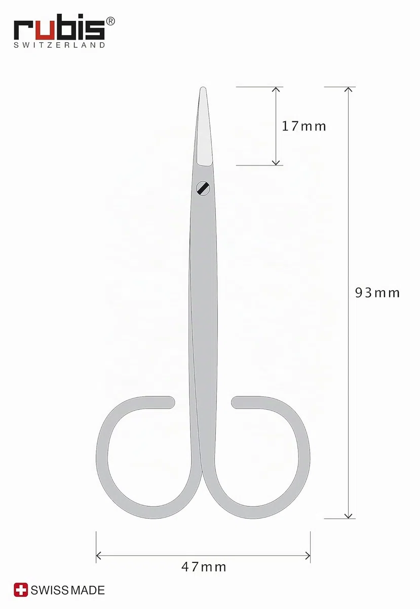 Rubis Kid Nagelschere - Hochwertige Babynagelschere rund - Kindernagelschere - runde Spitze für Kinder Nagelpflege - Baby Schere abgerundet