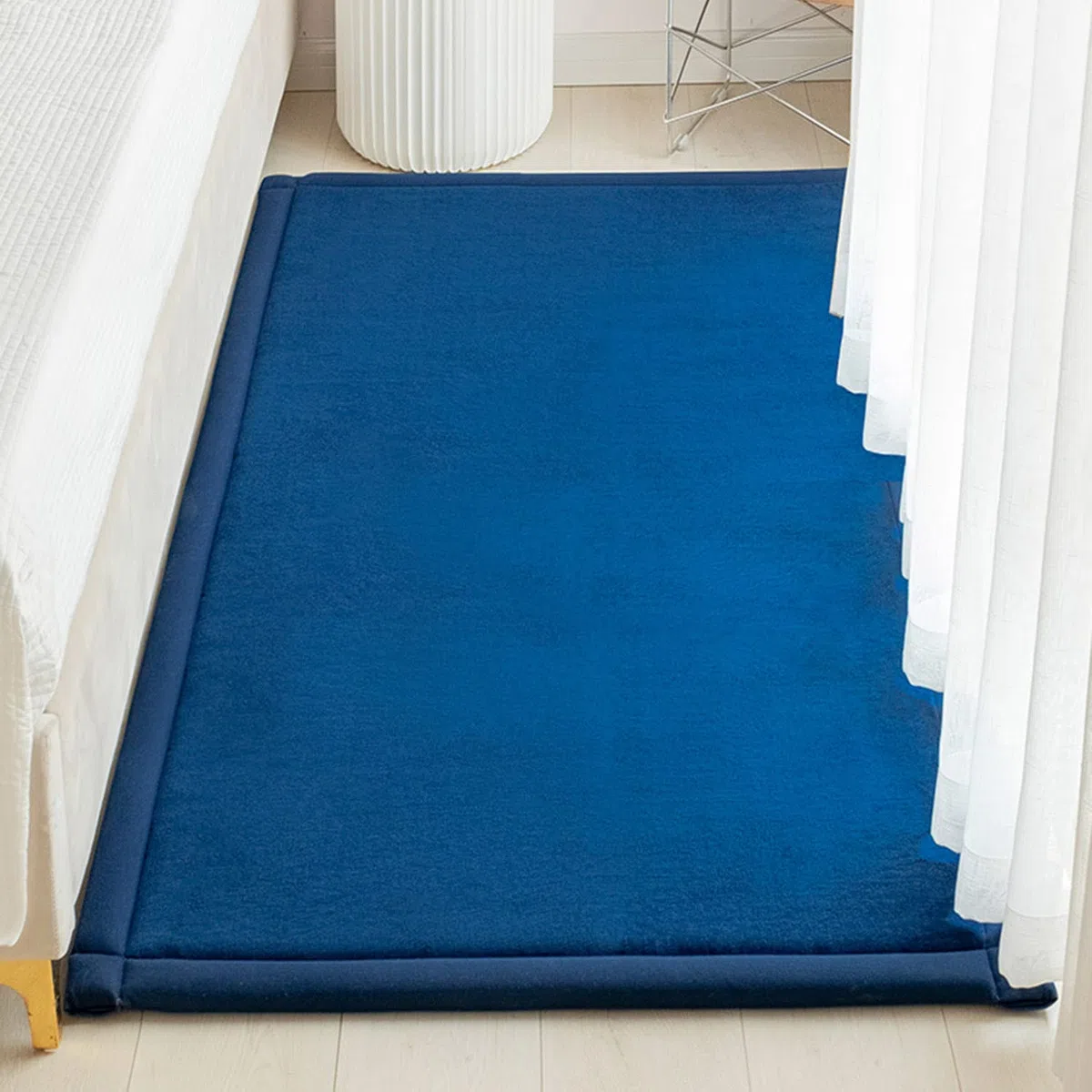 Baby-Krabbelmatte, großer Teppich, weicher Korallensamt, rutschfeste Tatami-Yogamatte, weicher Teppich für Wohnzimmer, Schlafzimmer (90 x 200 x 2 cm, Grau)