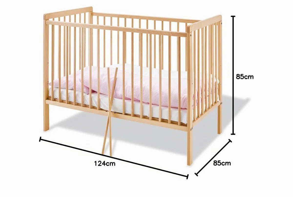 Pinolino - 111314 - Kinderbett Hanna (120 x 60 cm) - mit 2 Schlupfsprossen, aus vollmassiver Buche, unbehandelt