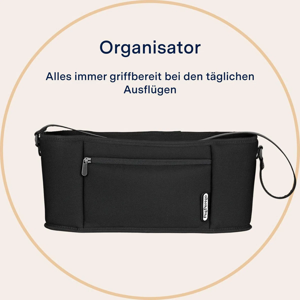 PEG Organizer - Kinderwagen-Organizer mit Schultergurt - Kompatibel mit Peg Perego Buggys