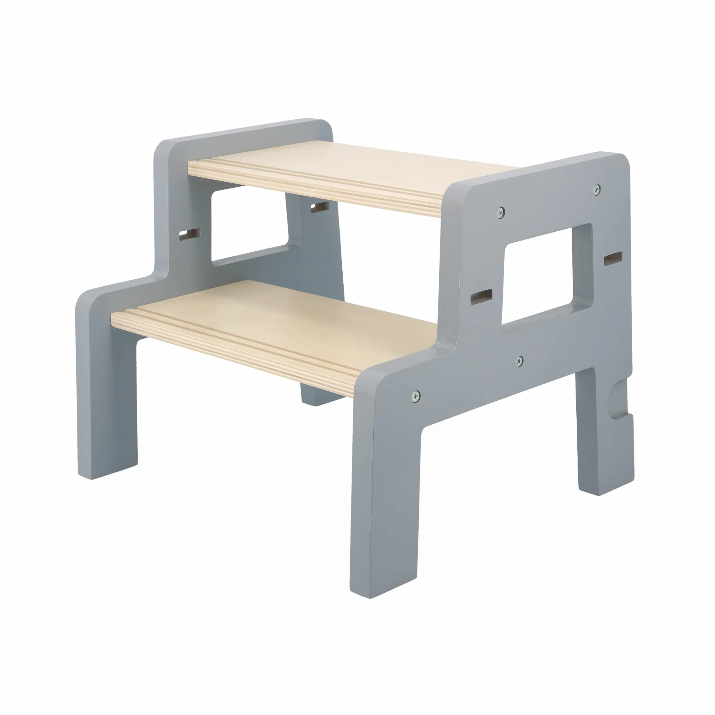 Janod - Lernturm aus Holz - 2 Einstellbare Höhen - 1 Abnehmbarer Tritthocker, 1 Tafel, 2 Kreiden, 1 Bürste - Ab 18 Monate, J09640