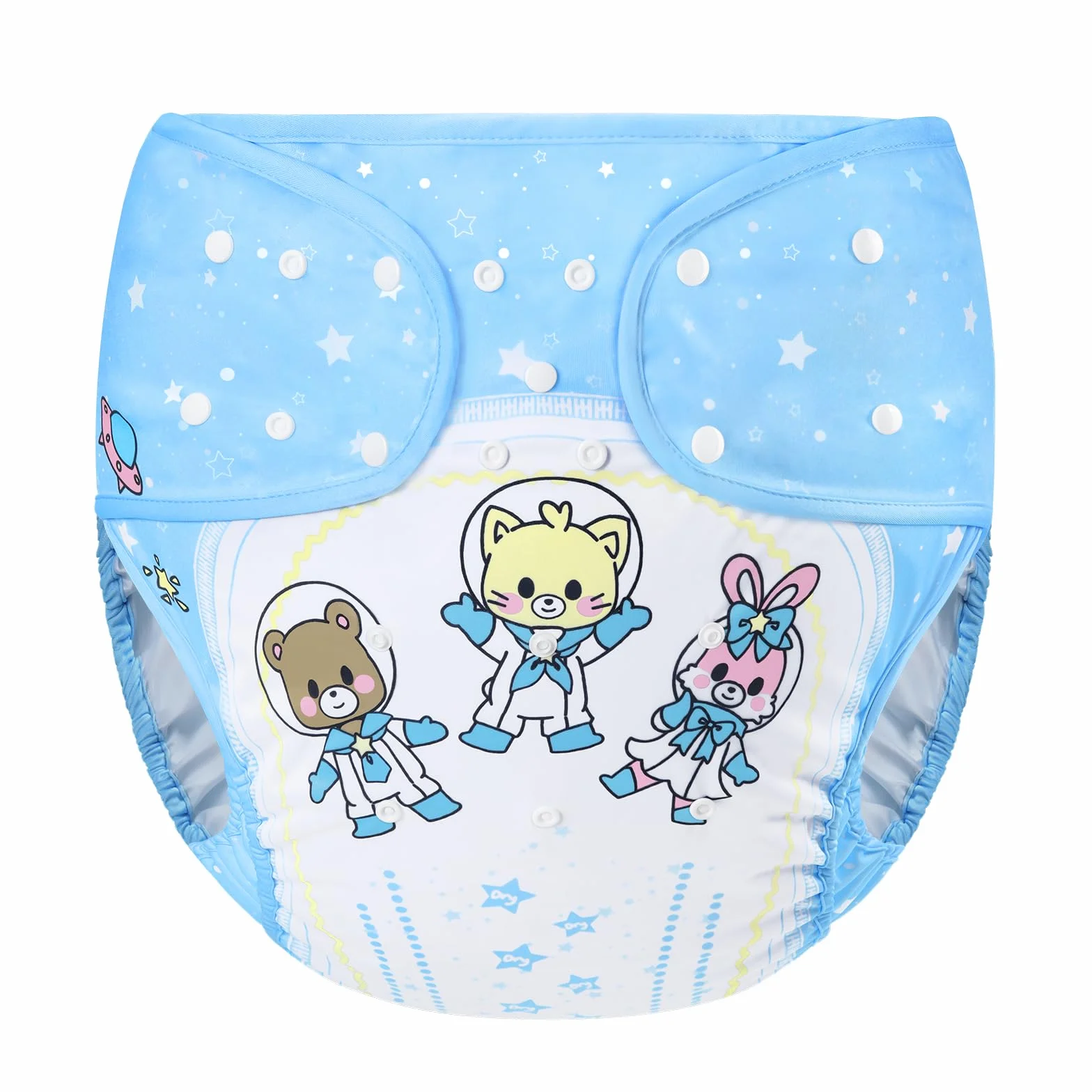LittleForBig Waschbarer Verstellbarer Wiederverwendbarer Wasserdichter Stoffwindel Überhose Bezug für Erwachsene Einheitsgröße - Astro Babies