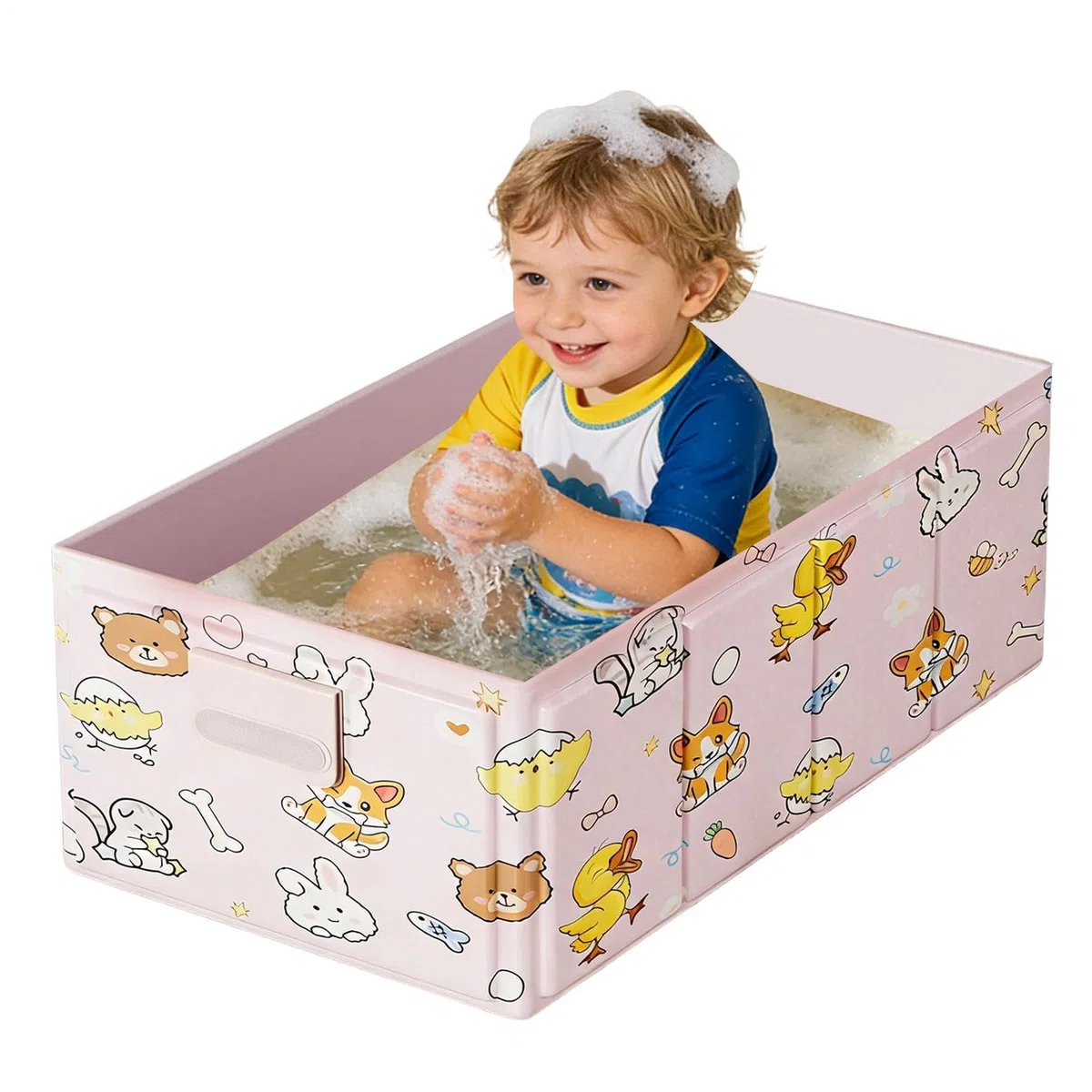 Tragbares Badehaus – faltbar, für Kinder, Reisen, stabil, wasserdicht, mit weichem seitigem Design, einfache Entwässerungsfunktion, ideal für drinnen im Bad, Spa, Shower, Reisen, Balkon, Outdoor