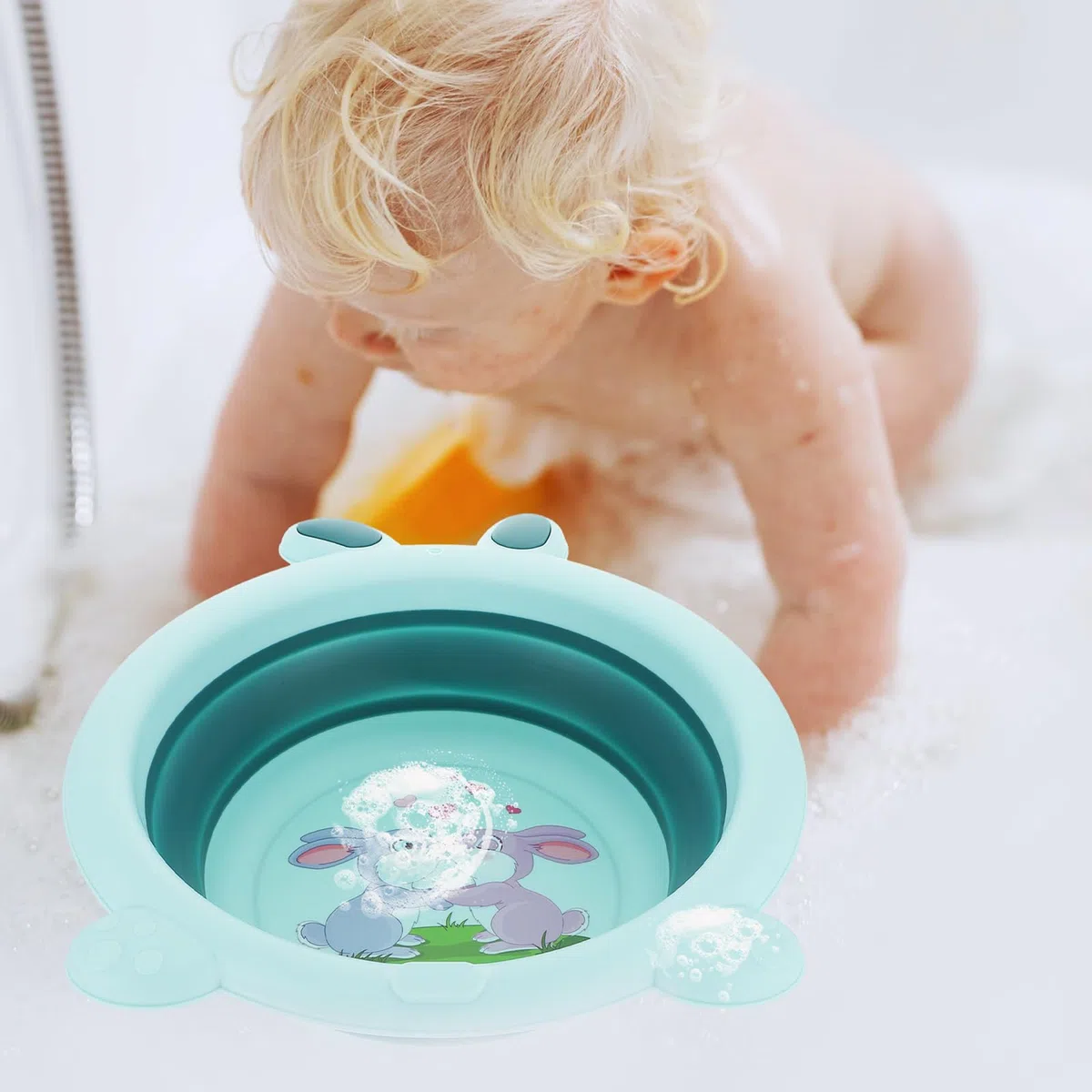 PRETYZOOM Zusammenklappbares Baby Waschbecken Tragbares Fußwaschbecken Kompaktes Babybecken Für Babypflege Und Reisen 13.39X12.20X3.94 Zoll