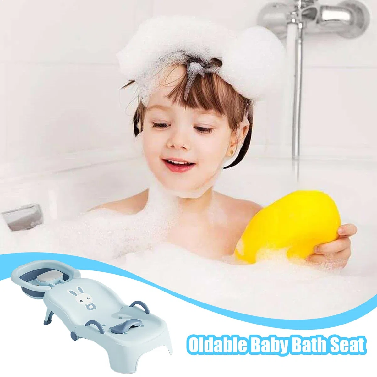 Baby-Shampoo-Stuhl Verstellbare Babyliege mit Kopfbrause 0-10 Jahre | Faltbare Haarwäscheliege Haarwäsche für Mädchen und 0-10 Jahre für Zuhause Badezimmer Dusche Waschbecken Toilette Salon