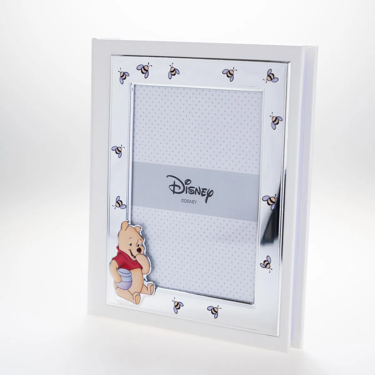 VALENTI & CO. Disney Baby - Winnie The Pooh - Fotoalbum für Kinder mit silbernem Fotorahmen für Taufe oder Kindergeburtstag
