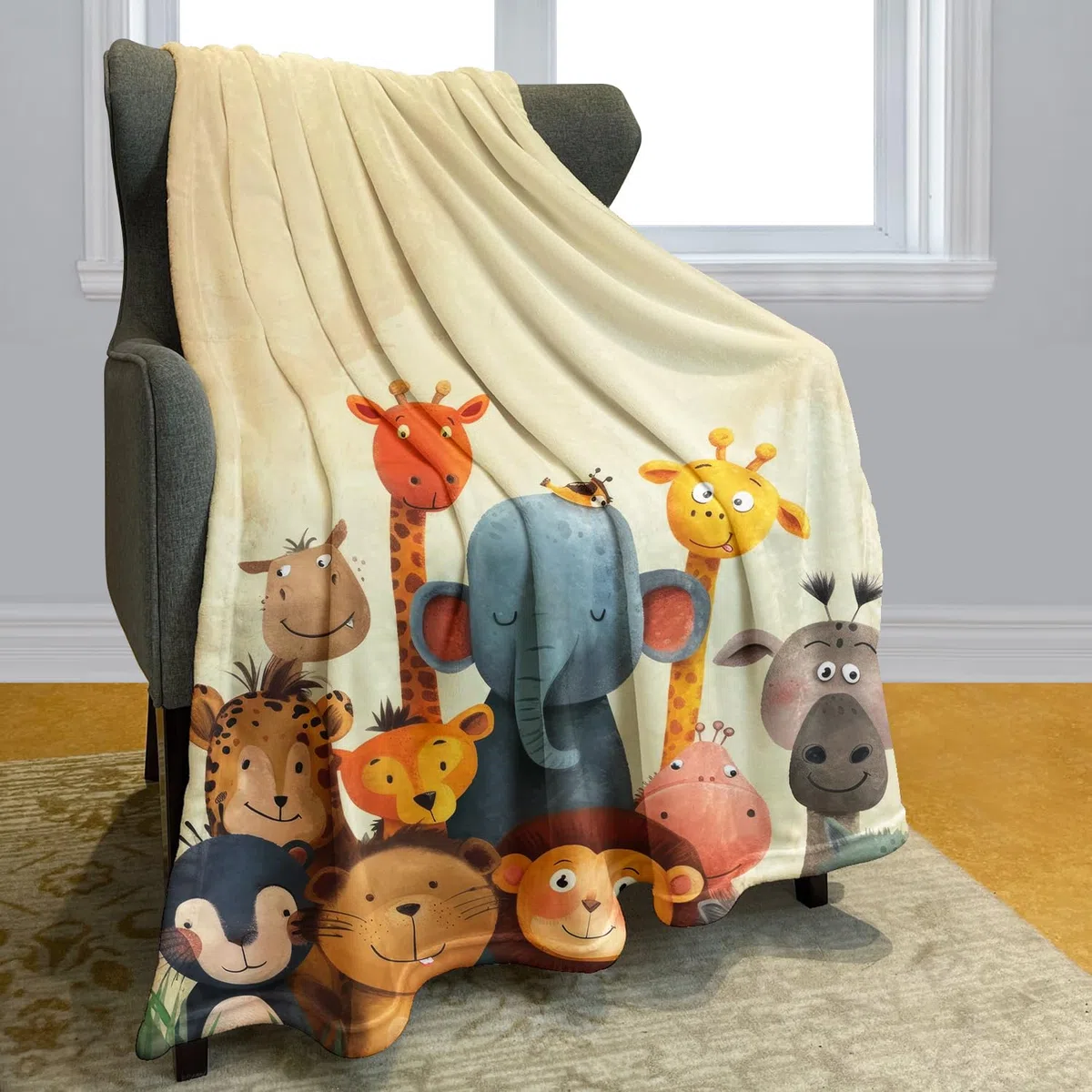YISUMEI Kuscheldecke Fleece Decke 135 x 200 cm Baby Tiere