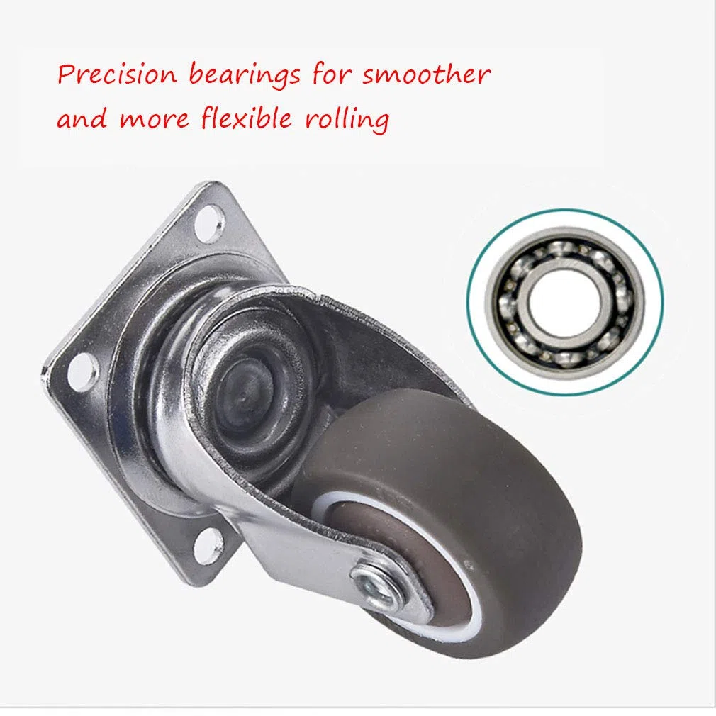 Drehbare Rollen, Rolle, Gummi-Möbelrollen aus Metall, for Kinderwagen/Blumenständerrad(1.5inch)