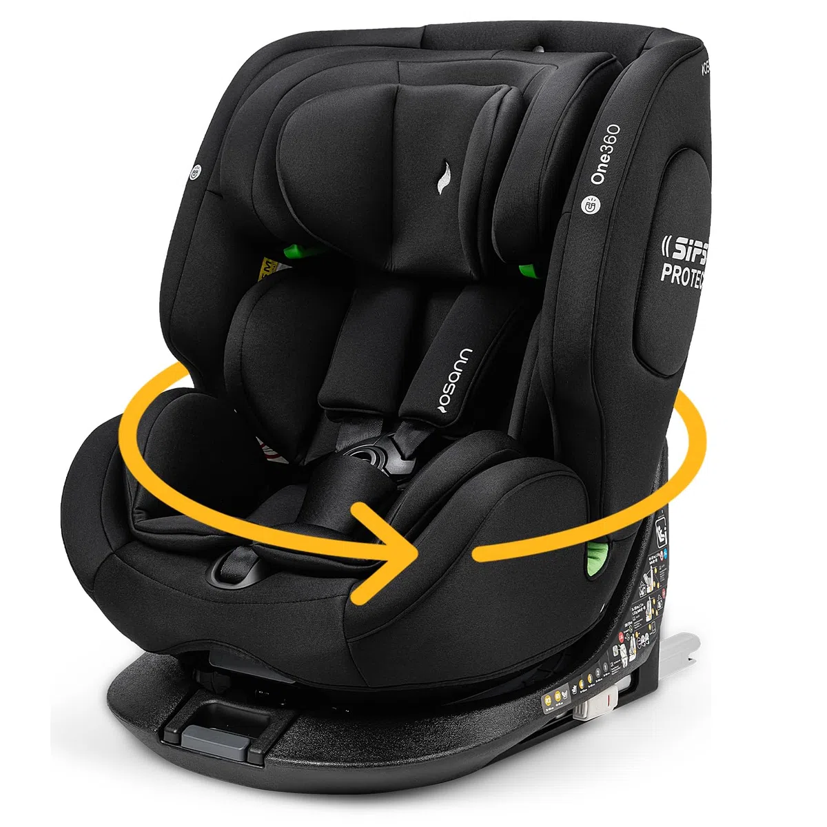 Osann One360 Reboarder 360 drehbarer Kindersitz Isofix 40-150 cm – Black | Kindersitz 0-12 Jahre, mitwachsender Baby Autositz, Kinderautositz mit viel Komfort & besonders sicher