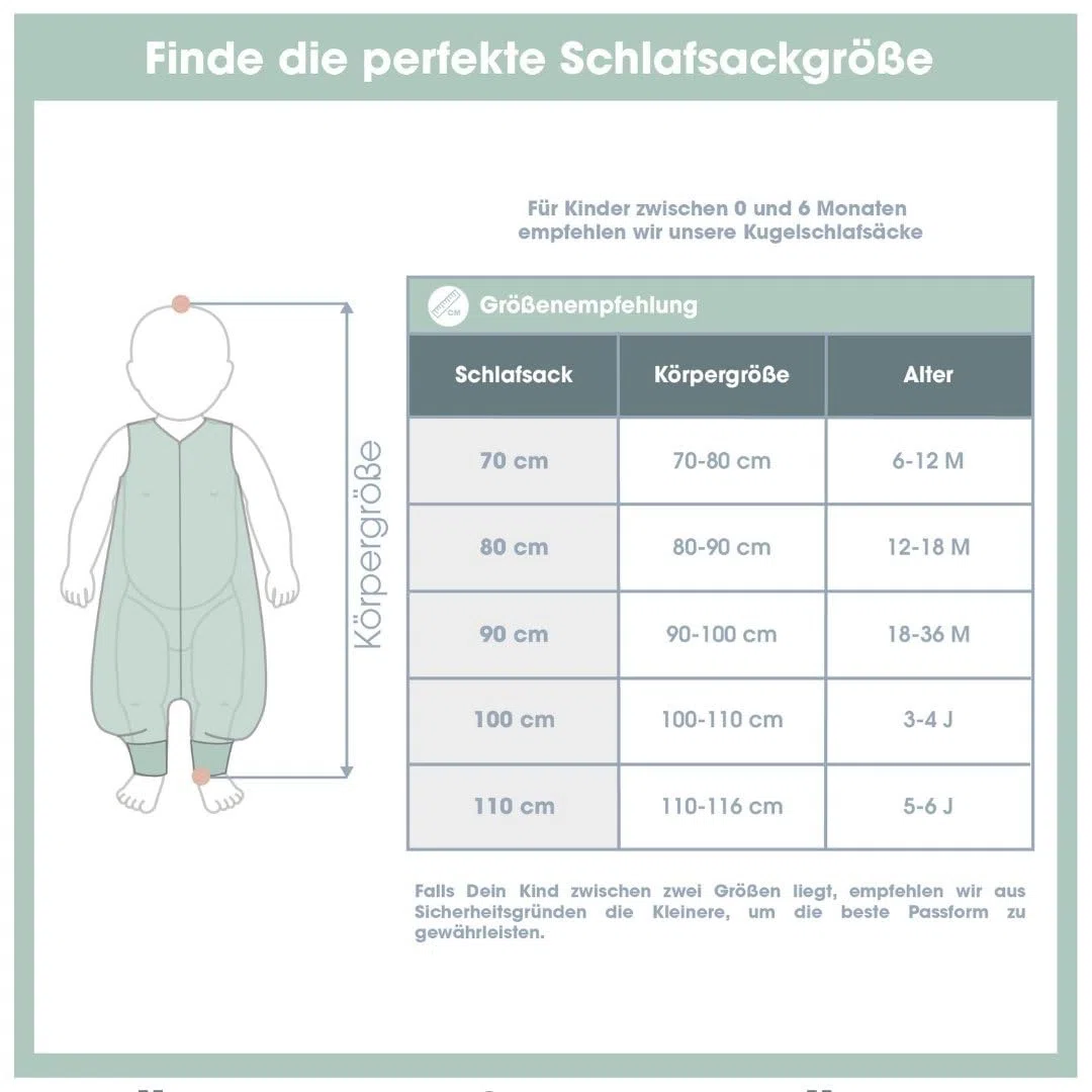 emma & noah Baby Schlafsack – Extra warm & kuschelweich für kalte Nächte – 3.5 TOG, mit Füßen & abnehmbaren Ärmeln, Bio-Baumwolle