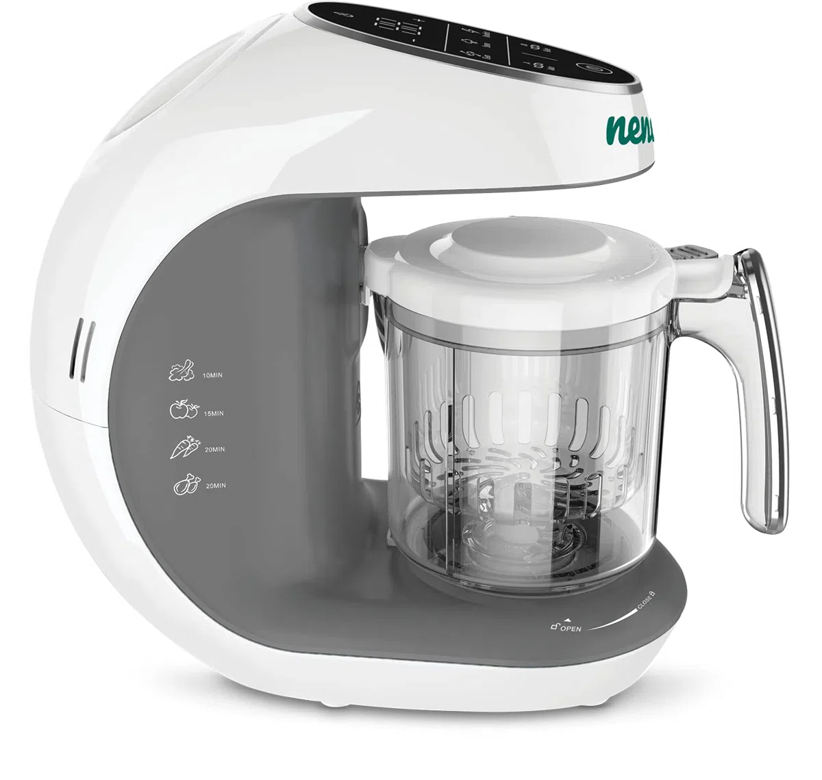 Neno® CIBO 3-in-1-Babynahrungszubereiter, Dampfgaren und Mixen, Touch-Bedienfeld, Selbstreiniger