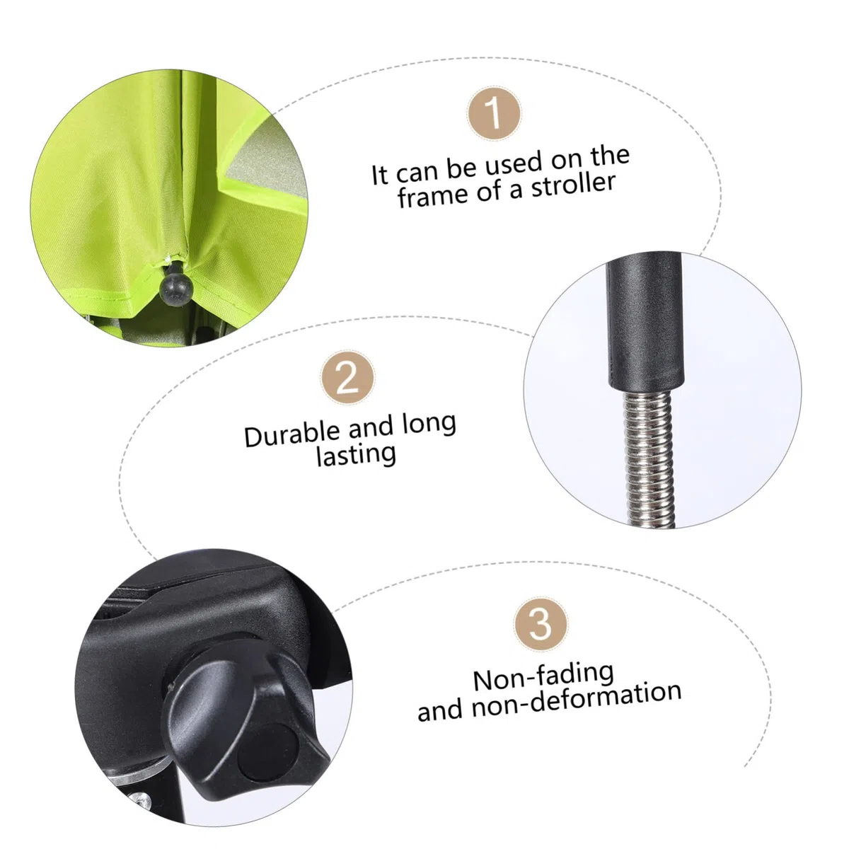 KOMBIUDA 2stücke Stroller Parasol Mit Uv-schutz Abnehmbare Kinderwagen Und Buggy- Für Optimalen Schutz Bei Sonnenstrahlen Und Regen Installieren Langlebig Und Geeignet Für Modelle