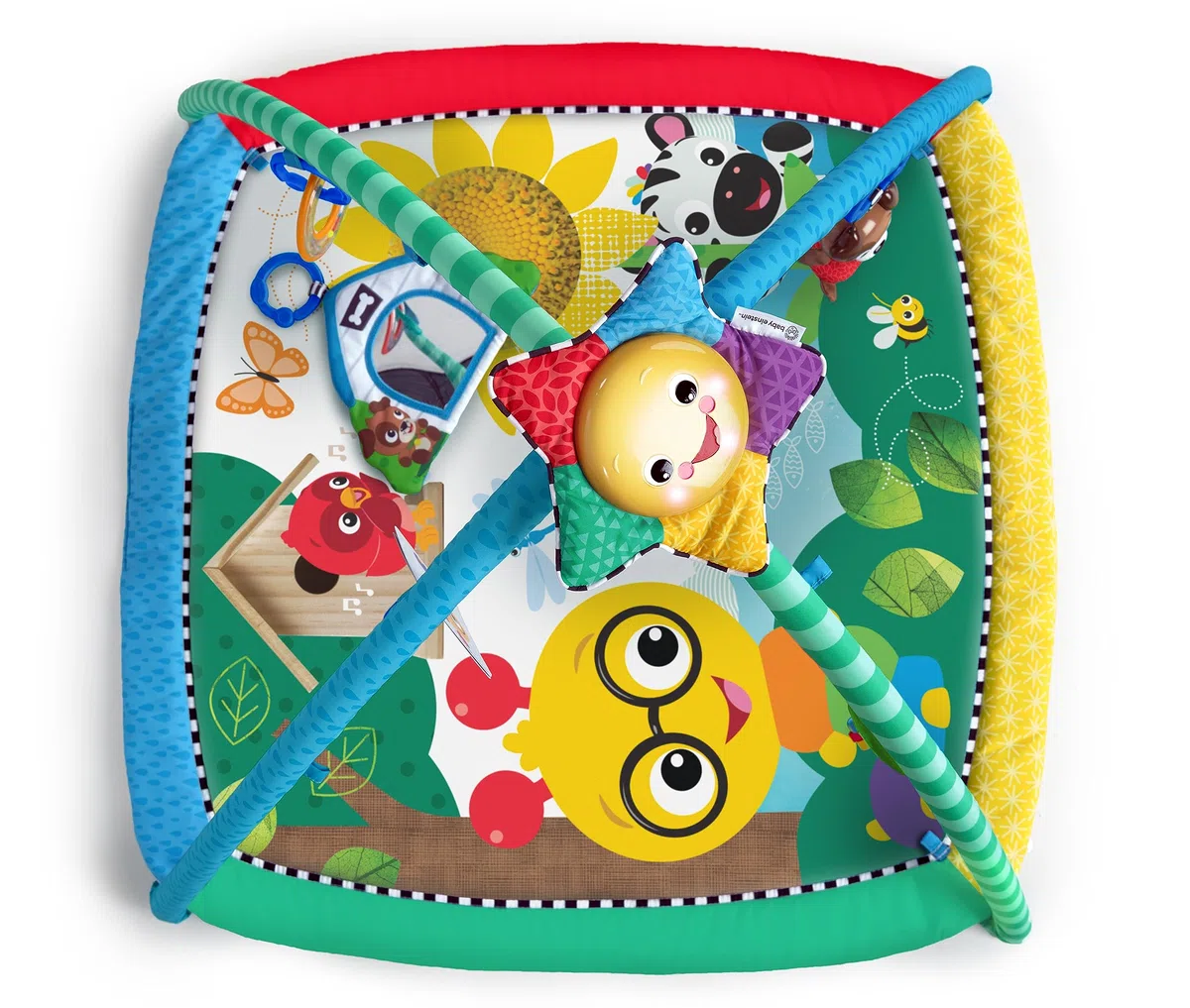 Baby Einstein, Caterpillar & Friends Spieldecke mit Spielbogen, abnehmbaren Spielzeugen, Lichteffekten sowie Melodien, maschinenwaschbar