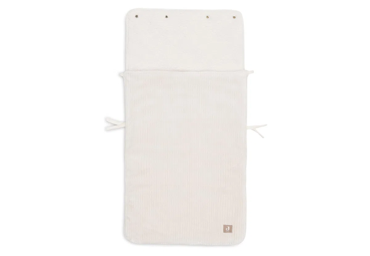 Jollein Fußsack Cloudy Rib Oatmeal Babyschale Kinderautositz Gruppe 0+ Kinderwagen 3-Punkt- 5-Punkt-Gurt Rippstruktur Fleecefutter