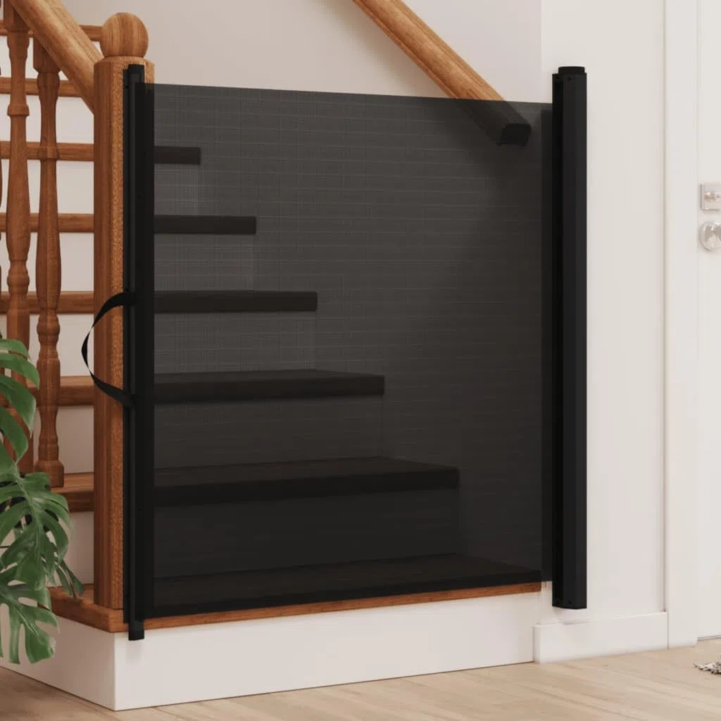 Generisch Haustier-Barriere Ausziehbar Schwarz 117,5x125 cm,Baby & Kleinkind,Babysicherheit,Baby- & Haustierschutzgitter-4004133