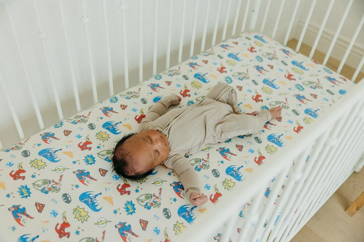 Copper Pearl Premium Strick-Bettlaken für Jungen und Mädchen, atmungsaktiv und weich, Spannbettlaken für Standard-Baby-Matratzen, Kinderbettlaken für Baby-Wunschliste oder Duschgeschenk, Justice