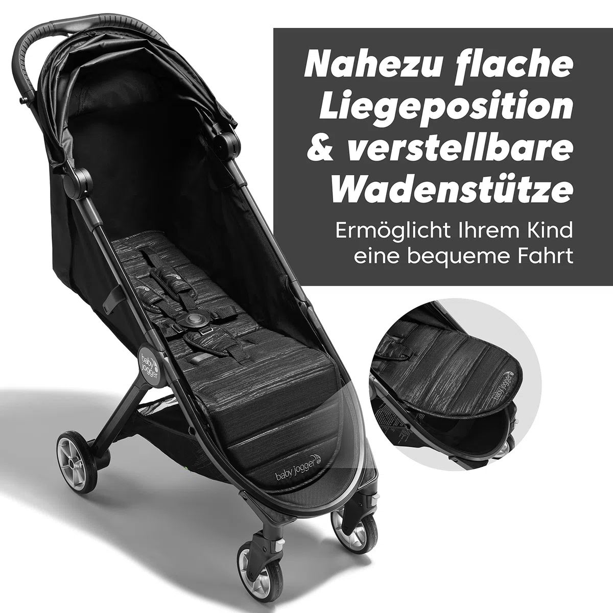 Baby Jogger City Tour 2 Reisebuggy, kompakter Buggy mit Einhandfalt, Shadow Grey