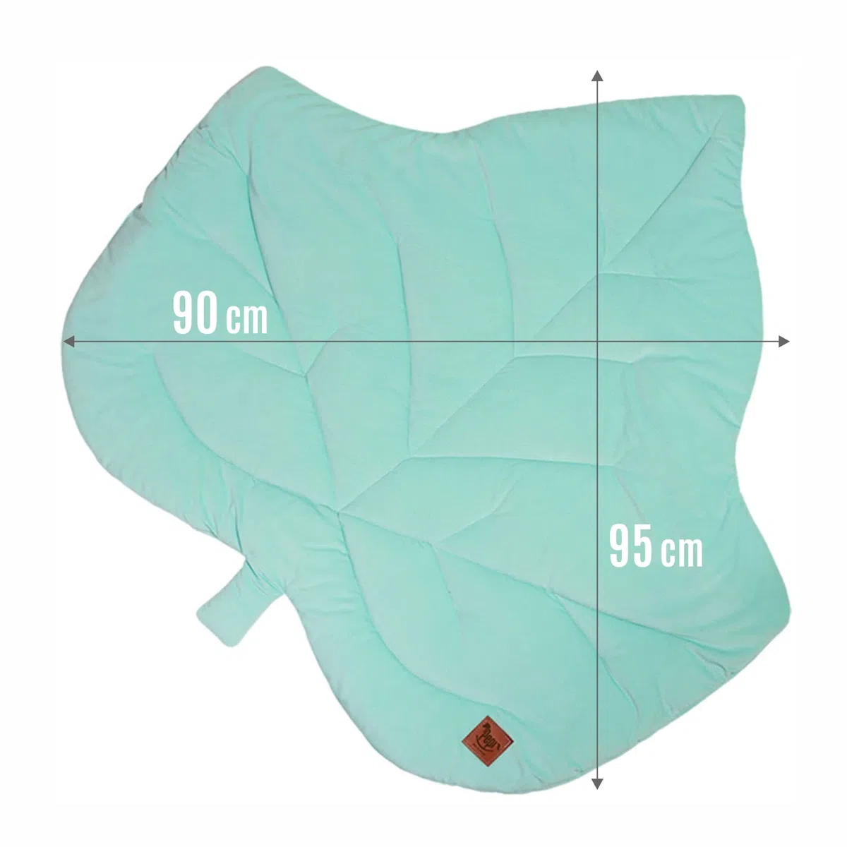 Krabbelmatte Baby Spielmatte Baby Schadstofffrei 100×90 cm - Blatt Krabbeldecke Spielmatte Kinder Velvet - Babymatte Krabbelmatte (Mint)