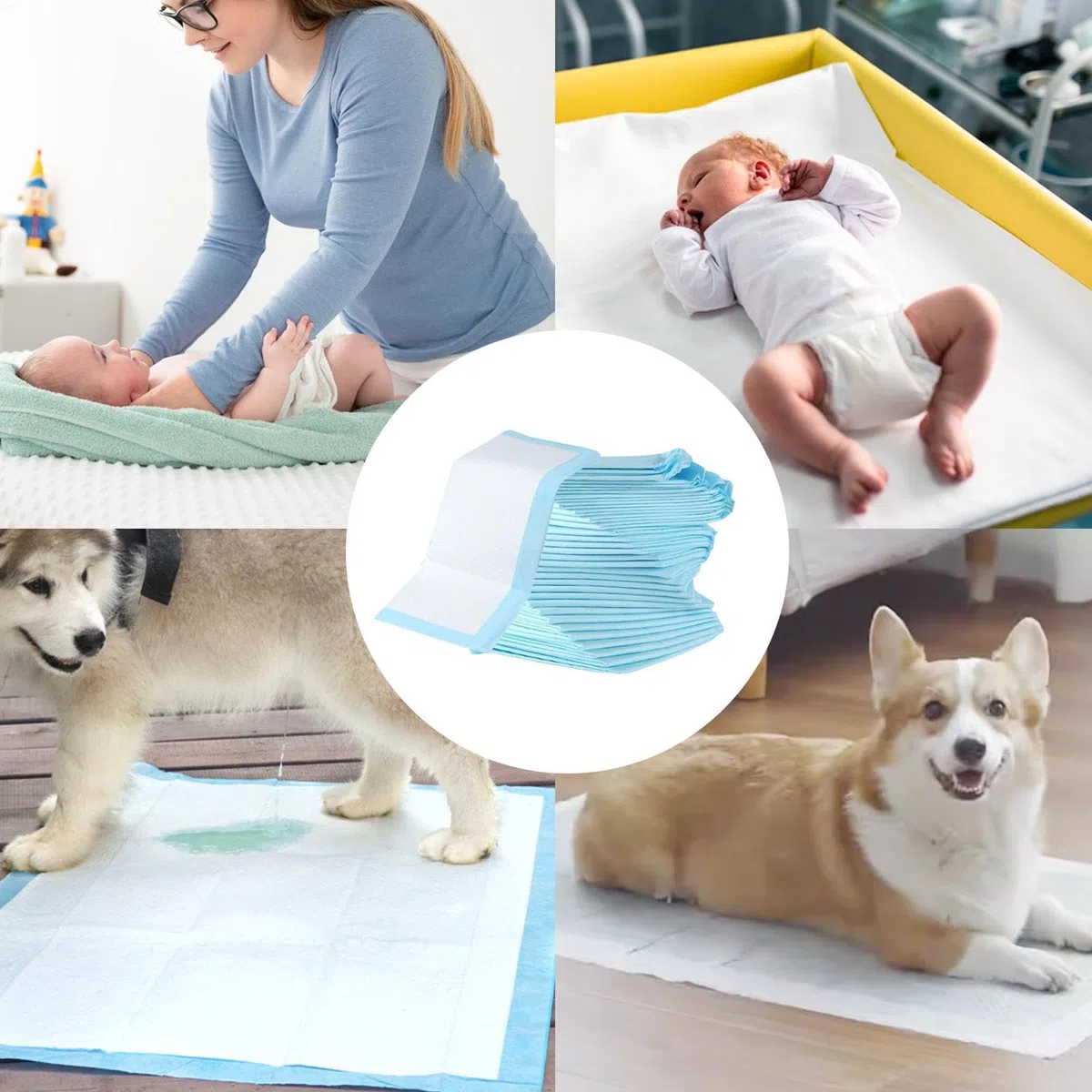 Baby-Wickelunterlagen – Einweg-Schutzunterlagen für Babys, Haustiere, saugfähig, wasserdicht | atmungsaktive Windeleinlagen, tragbares Windelkissen, ideal