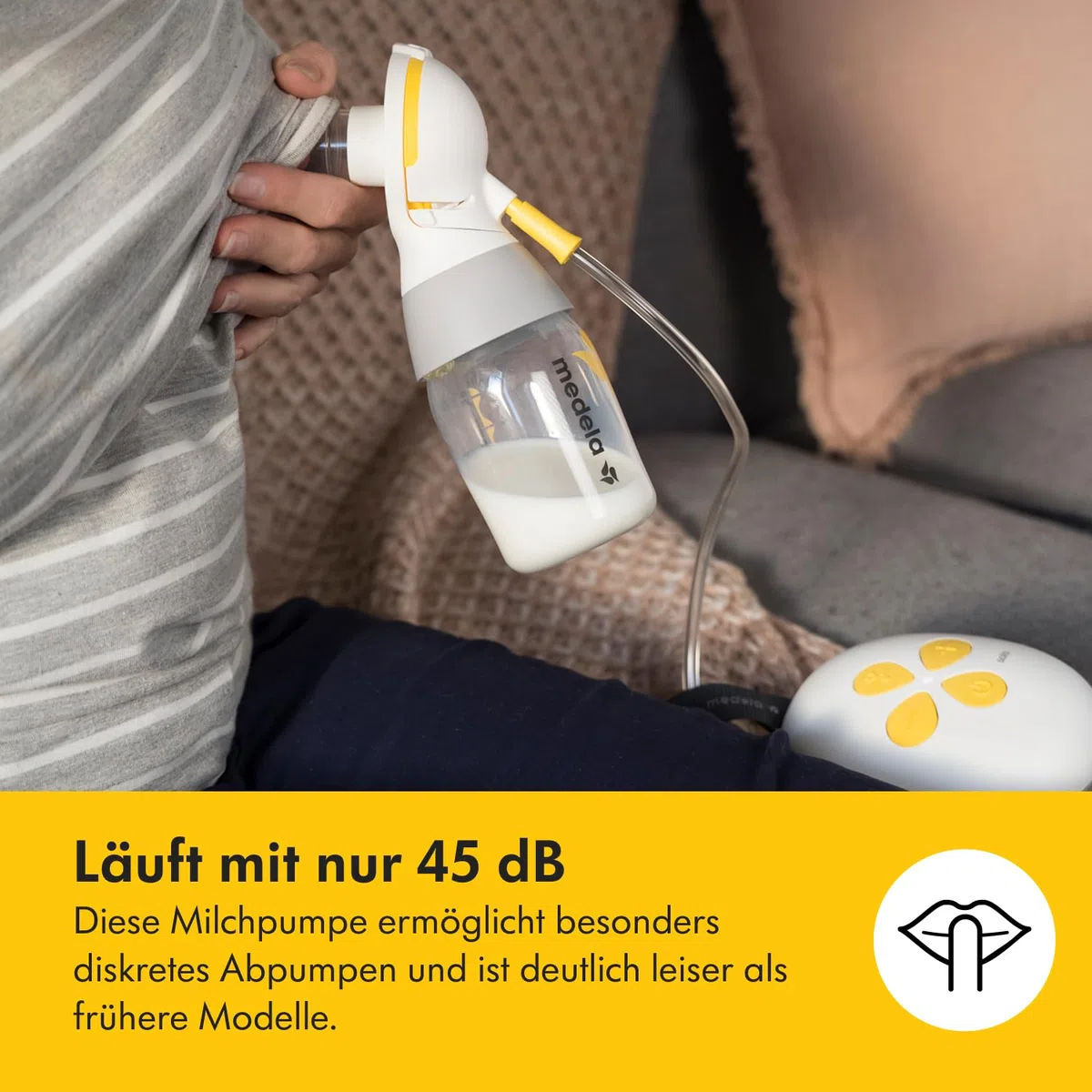 Medela Solo Elektrische Einseitige Milchpumpe – Leiser Betrieb – Aufladbar über USB – Mit PersonalFit Flex Brusthaube und Medela 2-Phase-Expression-Technologie