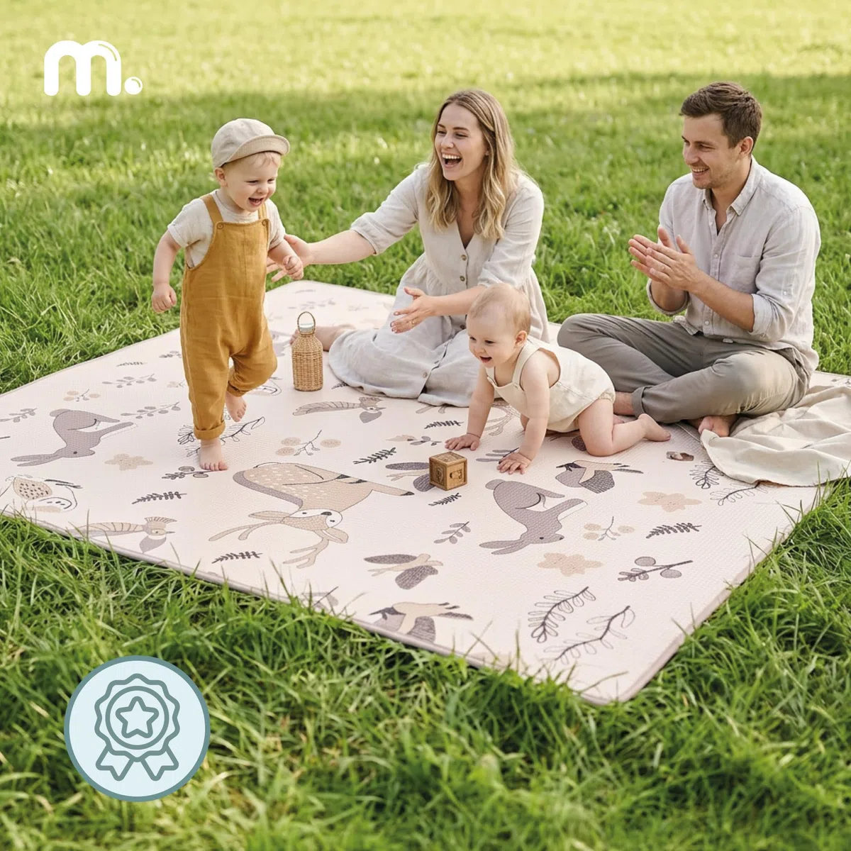 Mamabrum XPE Spielmatte 180x150x1,5 cm Wald & Straßen | Beidseitige XPE-Spielmatte 180x150 cm mit 1,5 cm Stärke, wasserfest und ideal ab Geburt.