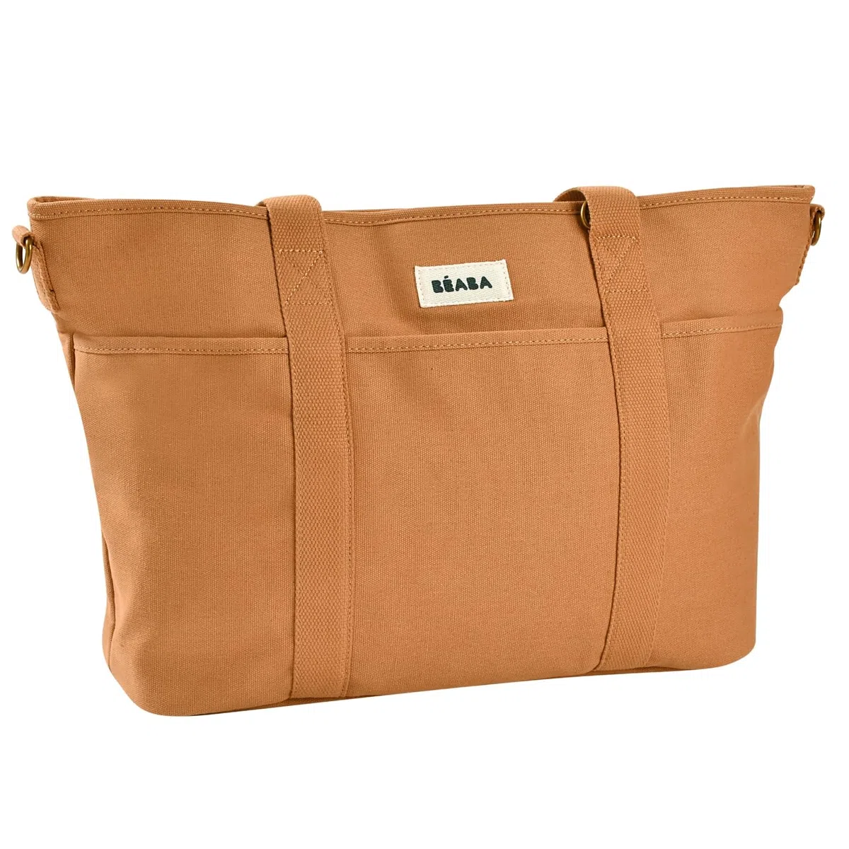 Béaba Wickeltasche Baby Madrid 22L – Wickeltasche im Tote-Format, Unisex für Mama und Papa, 11 Fächer, Isoliertasche, Kinderwagenbefestigung, Gepolsterte Wickelunterlage – Ocker