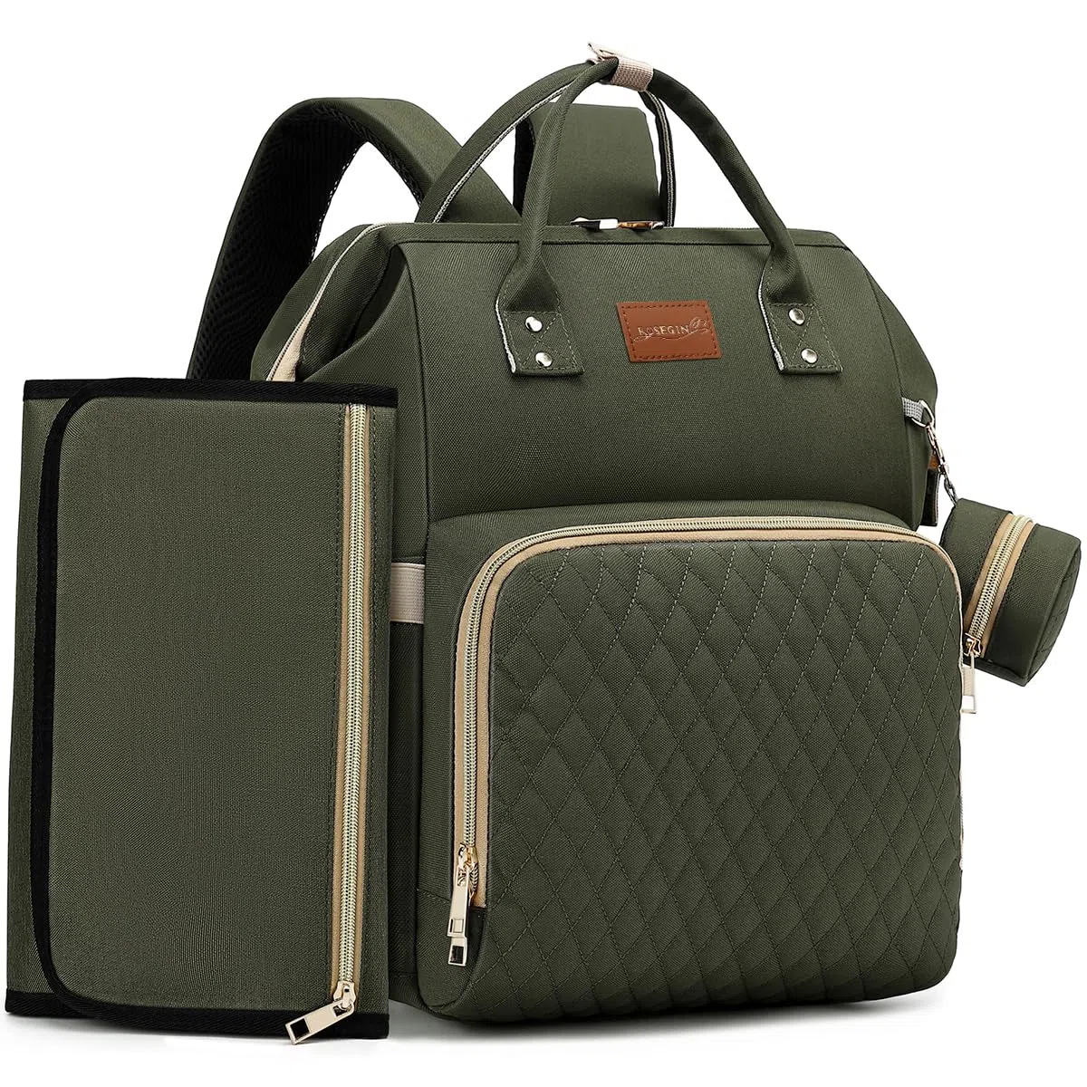 ROSEGIN Wickelrucksack Groß - Baby Wickeltasche Rucksack Wasserdicht & Leicht mit Wickelunterlage, Schnullertasche & Kinderwagenhaken - Diaper Bag Babytasche für Mama & Papa