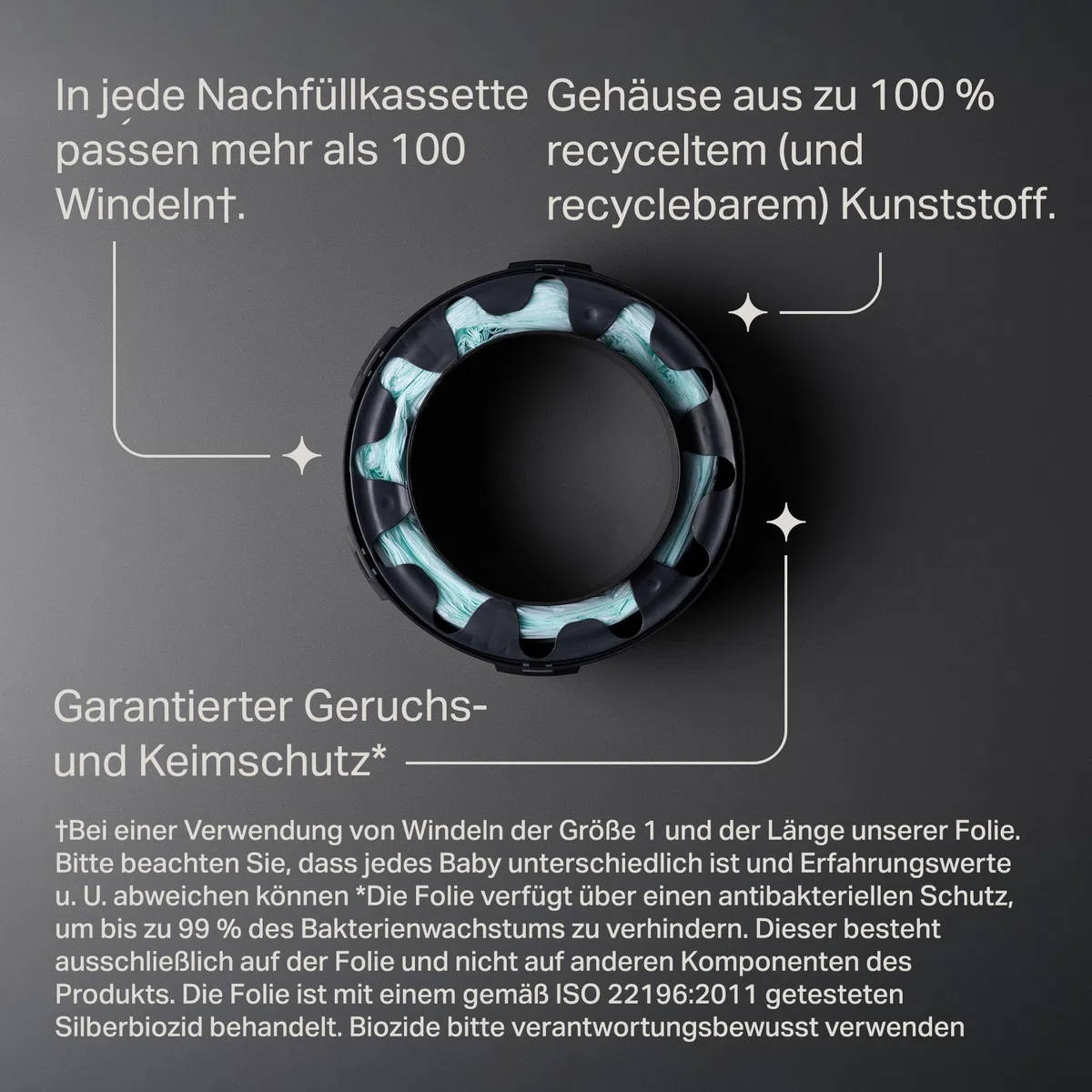 Tommee Tippee Twist & Click Advanced Windeleimer Original-Nachfüllkassetten, 16 x 10,5 m