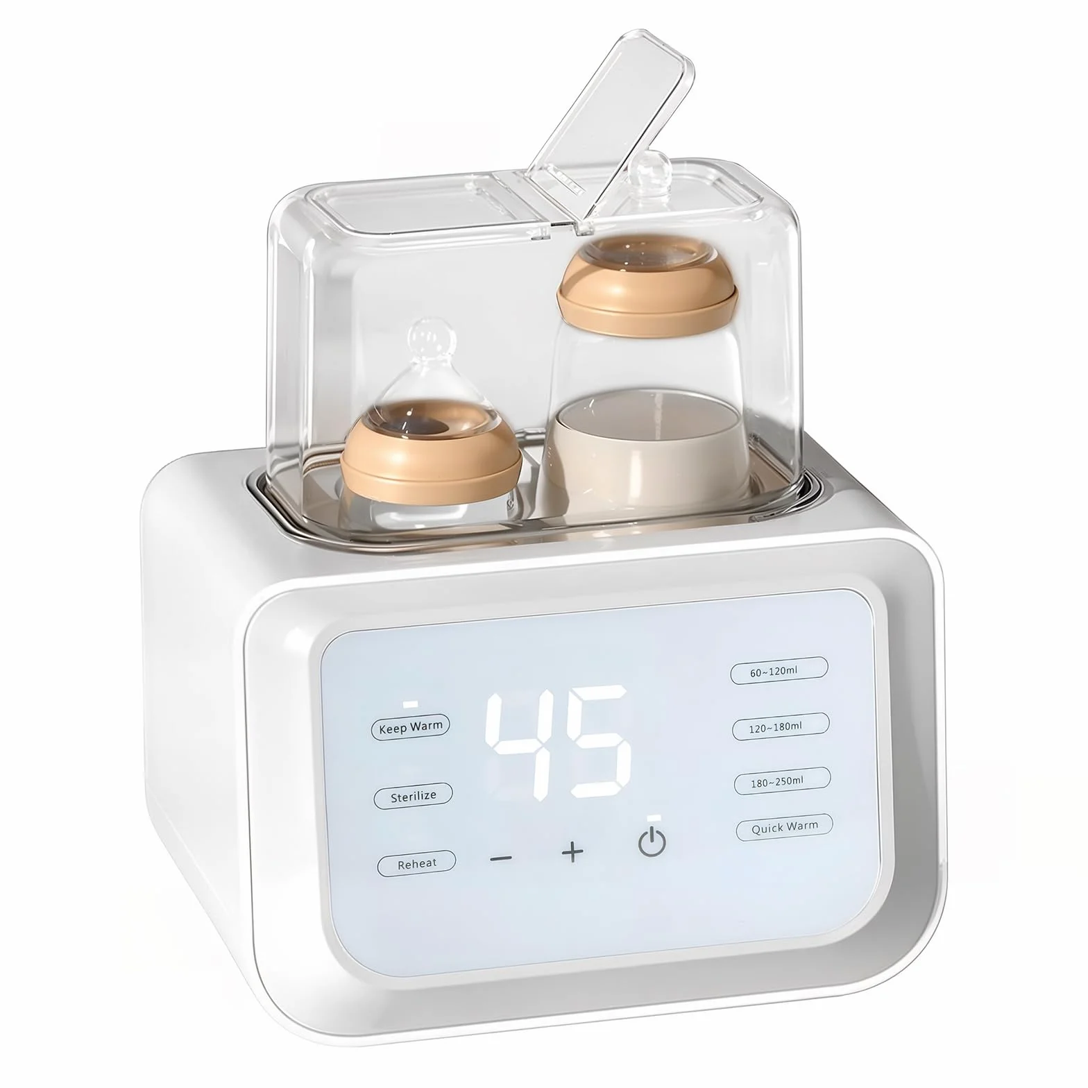 Flaschenwärmer Baby, Sterilisator für babyflaschen 8-in-1, Bottle Warmer Milchwärmer, Fast Babynahrungsheizung & Abtauung, Fläschchenwärmer BPA-freier, Babykostwärmer mit LCD-Display