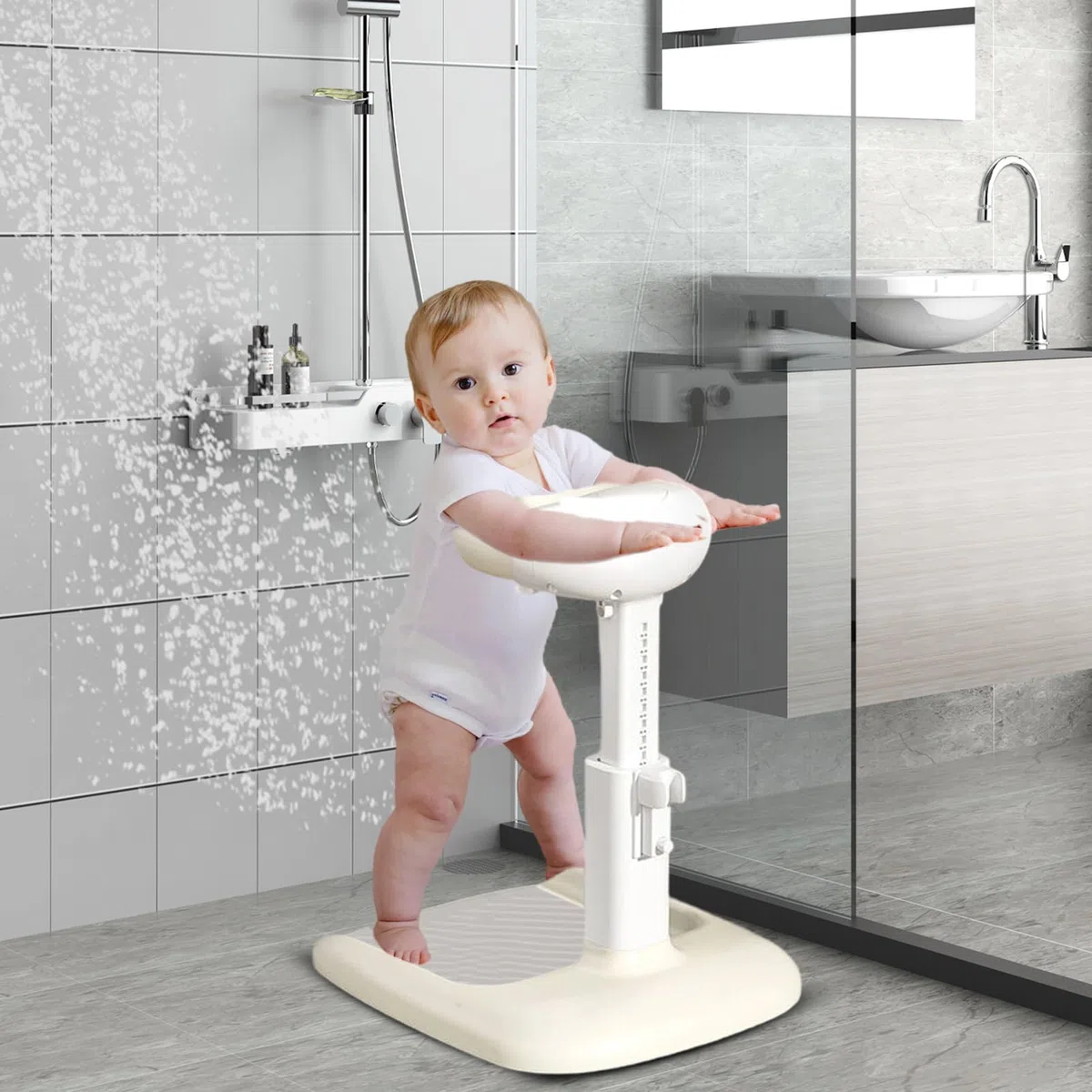 Duschständer Standhilfe für Badewanne und Dusche Stütze, rutschfest, | Duschstand er kleine Kinder Standhilfe Tragbar faltbar kompakt leicht zu reinigen stabil platzsparend f