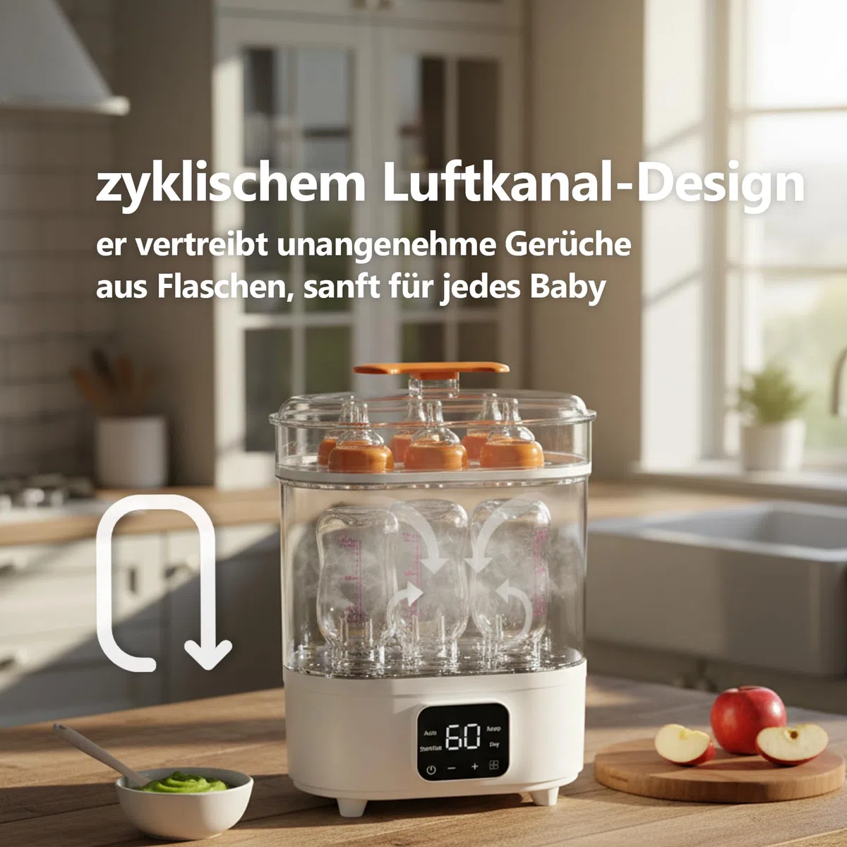 Sterilisator für Babyflaschen Automatisch Sterilisiert & Trocknet für Babyflaschen und mehr.
