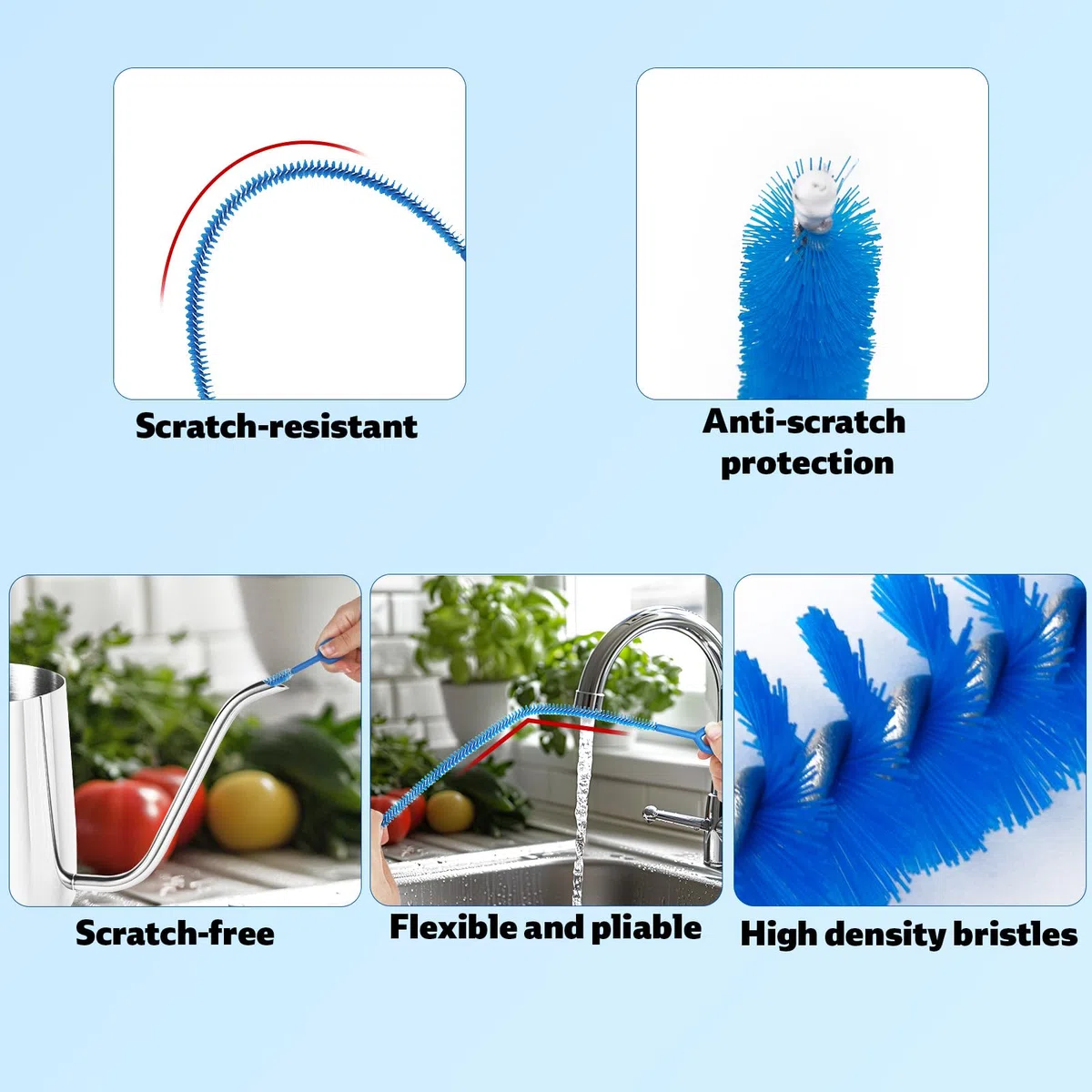 BOXOB Strohhalmbürsten für Stanley, extra lang, 4 Durchmesser, volle Borsten, Abdeckung, Strohhalm-Reinigungsbürsten, wiederverwendbar, Reinigungszubehör für Becher, Schnabeltasse, Flaschen, Tube, 6