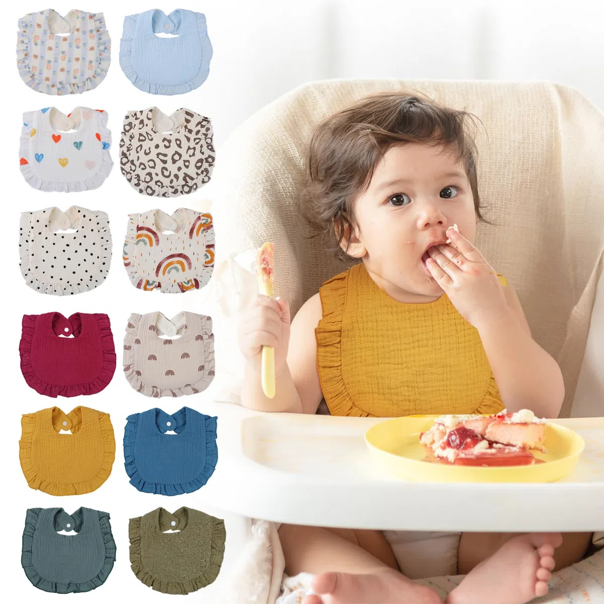 Holibanna 12stücke Pack Babysabberlätzchen Aus Babylätzchen Für Essen Unisex-neugeborenenlätzchen Spucktücher Für Kleinkinder