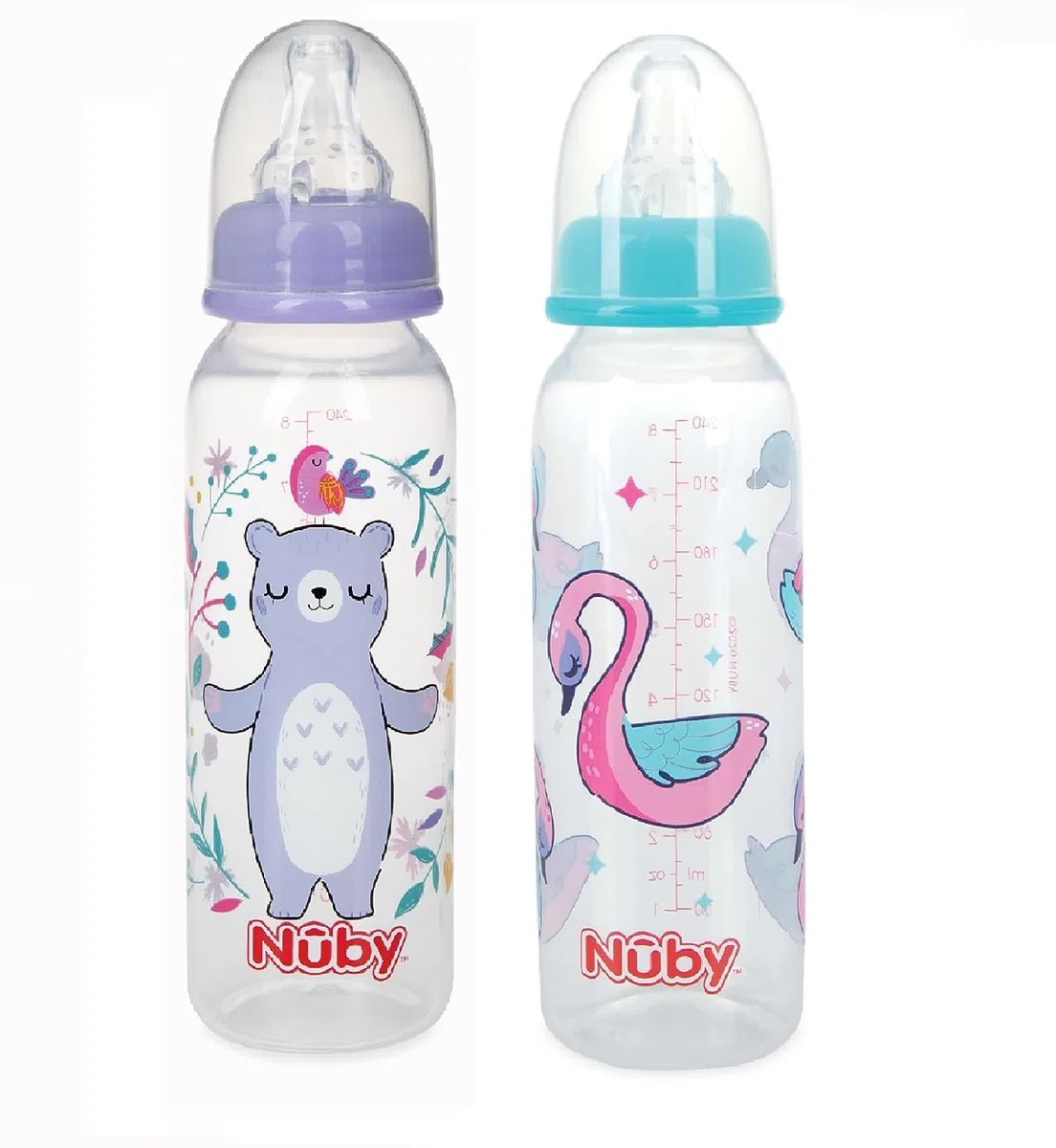 Baby Füttern – Nuby – 8oz pack-of-2 bedruckt nicht Tropfende Flasche (1 Set nur) 1167