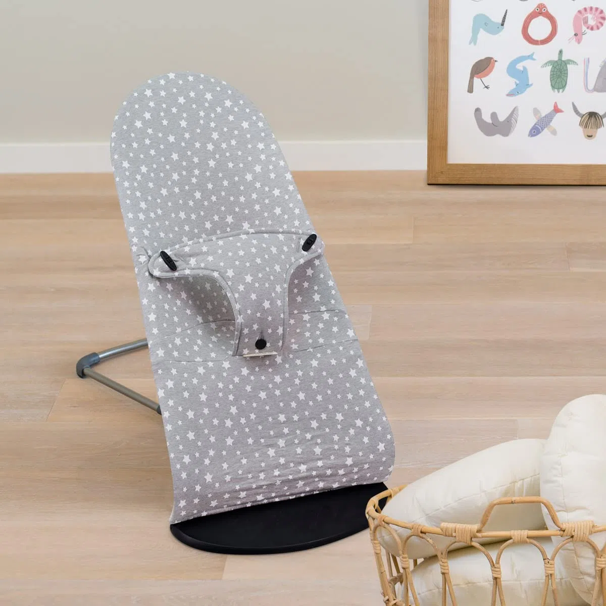 JYOKO Kids Bezug kompatibel mit Babybjorn Bliss, Balance, Soft (White Star, Baumwolle)