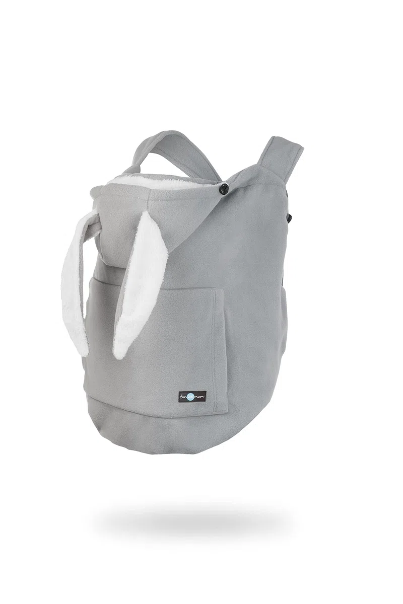 Fleece BABY Tragecover Tragebadeckung BUNNY GRAU