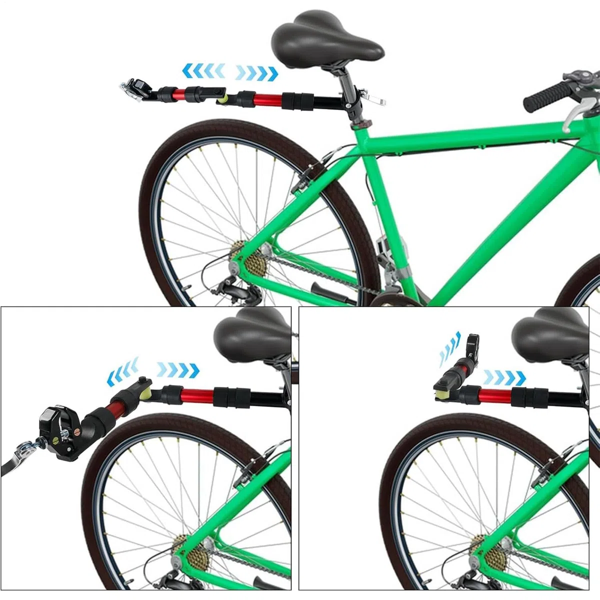 Fahrradanhängerkupplung Legierung Adapter Befestigung 270 Grad 50cm/19,69 Zoll Schwerlast Fahrradverbinder Sicheres Gestänge Schwarzes Metall für Pendeln Haustier Transport Kinder Cargo
