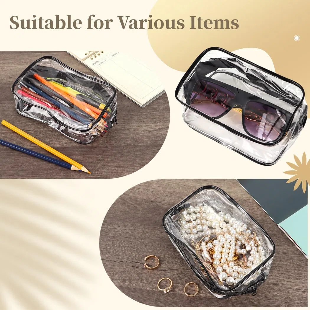 36 STK. transparente Make-up-Taschen, Reise-Kulturbeutel mit Reißverschluss, klare PVC-Beutel mit Reißverschluss, Wasserabweisende tragbare Organizer für Urlaub, Reise und Bad
