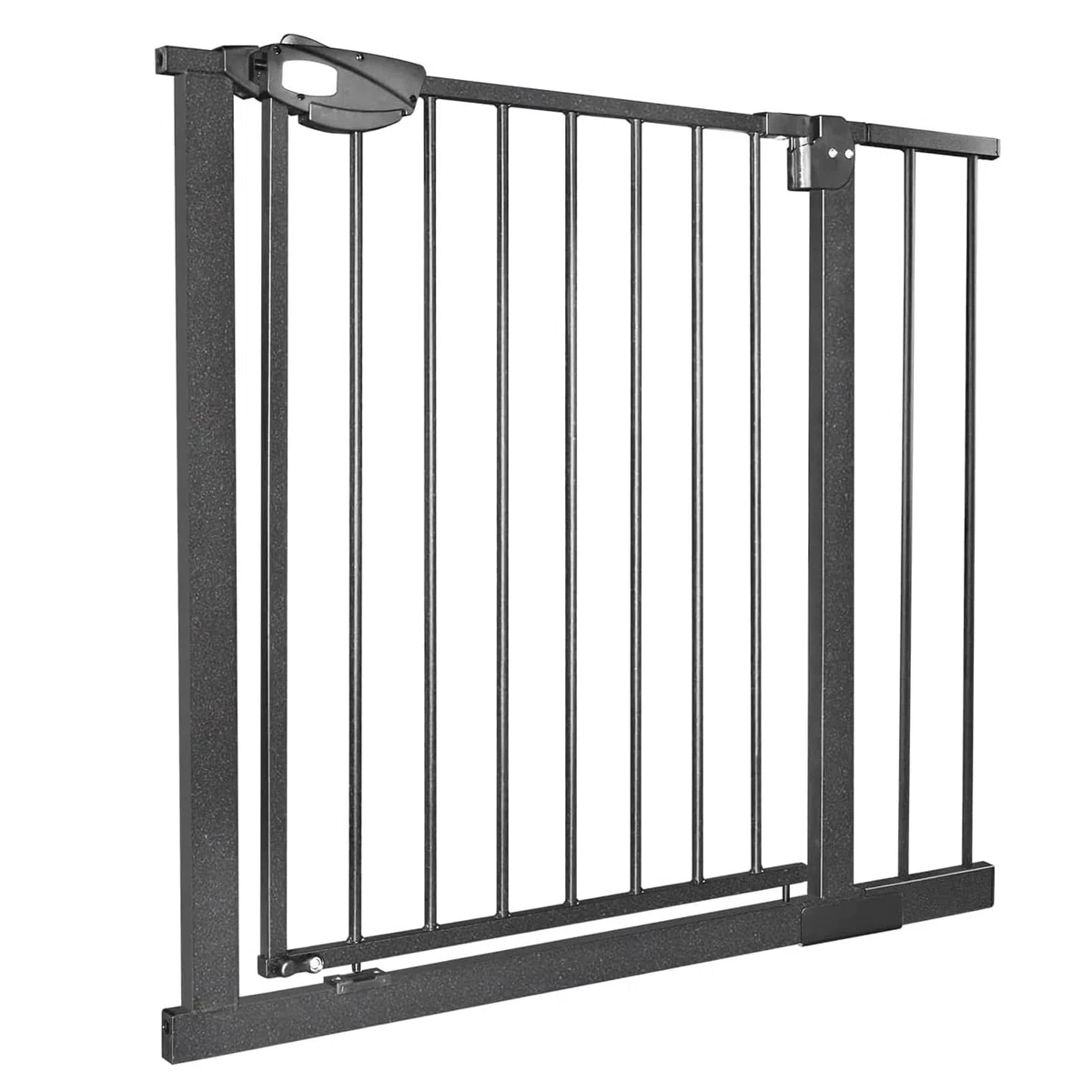 XMTECH Treppengitter Schwarz 85-95cm Breit, Auto-Close Safety Gate mit Druckbefestigung, 180° Zweiwegeöffnung
